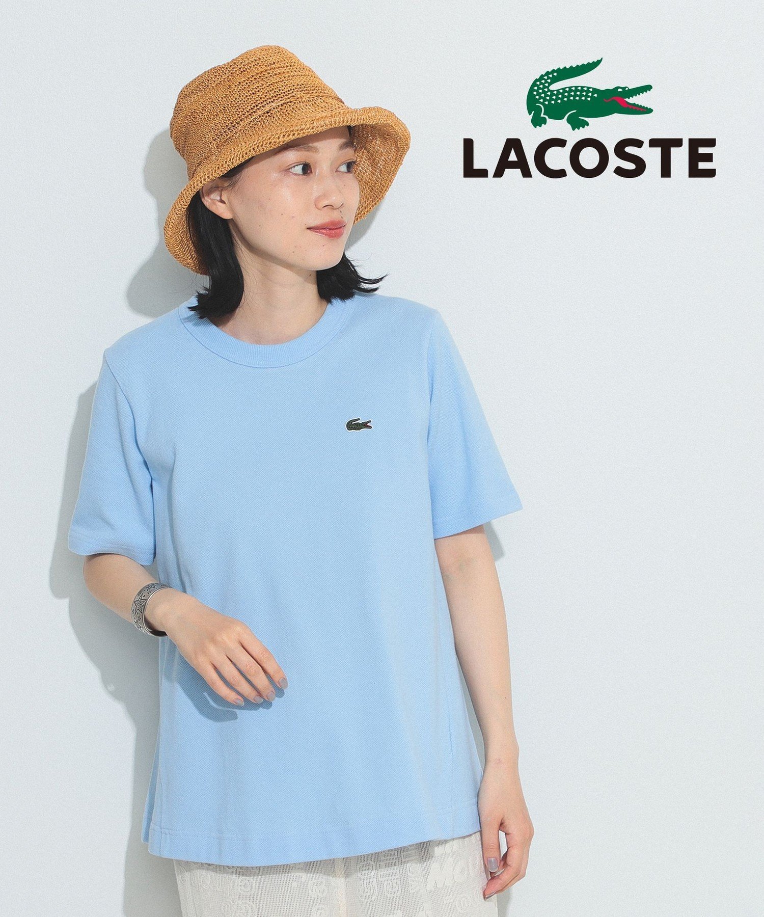 【SALE／30%OFF】BEAMS BOY 【人気急上昇中！】LACOSTE for BEAMS BOY / 別注 Aライン Tシャツ 23SS ラコステ ロゴT 別注アイテム アウトドア ビームス ウイメン トップス カットソー・Tシャツ ブルー ブラック ネイビー【送料無料】