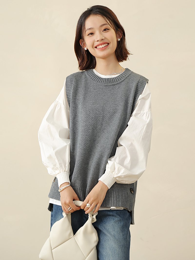 【SALE／30%OFF】Doux Belle ニットセーター タンクトップ ドゥー・ベル トップス ニット グレー ブラック ブルー ベージュのサムネイル