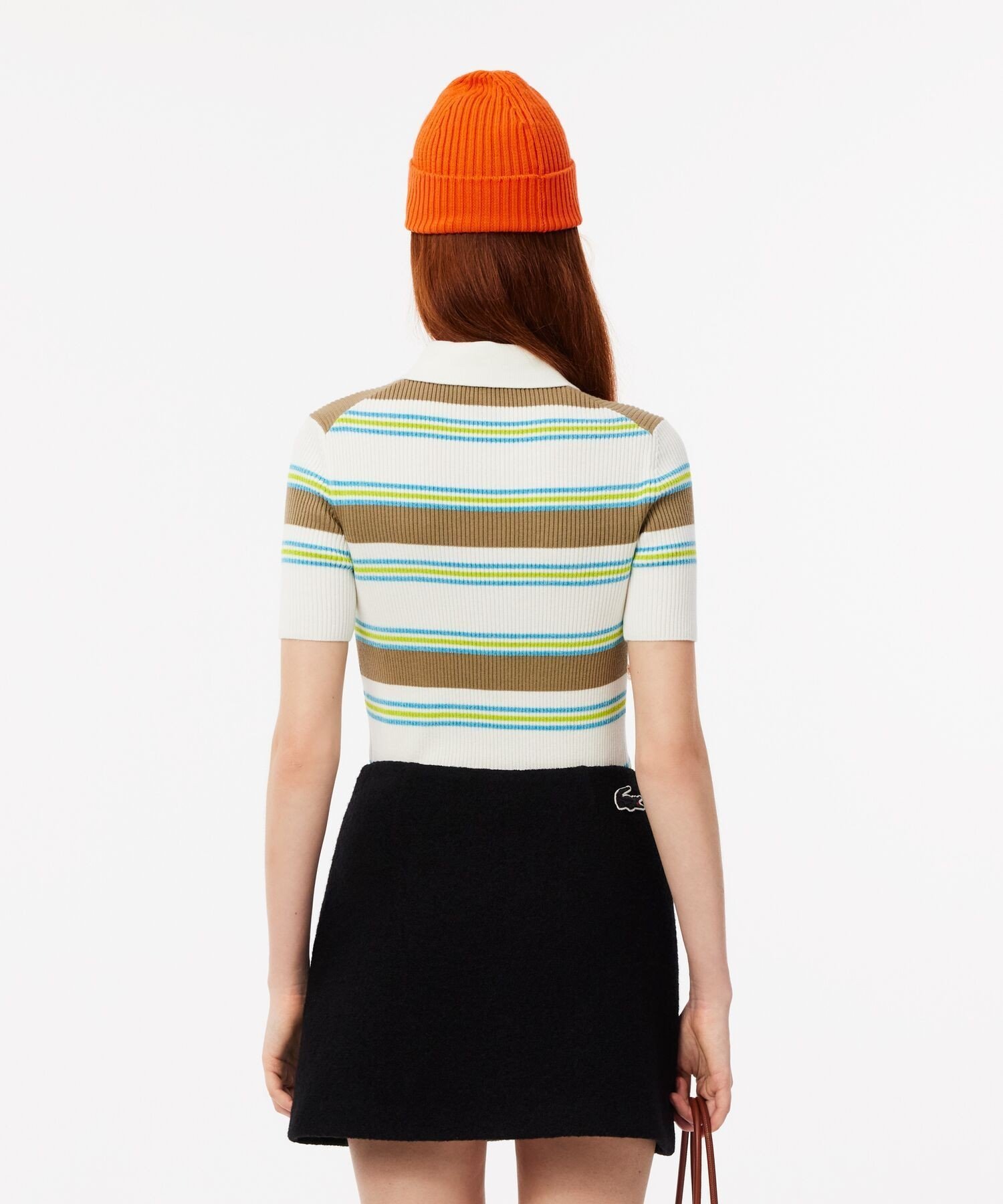 【SALE／40%OFF】LACOSTE リブニットボーダーシャツ ラコステ トップス ニット ホワイト【送料無料】
