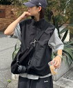 【SALE/10%OFF】CIAOPANIC TYPY 【WEB限定】【ユニセックス】撥水ドロストナイロンベスト チャオパニックティピー トップス ベスト・ジレ ブラック【送料無料】