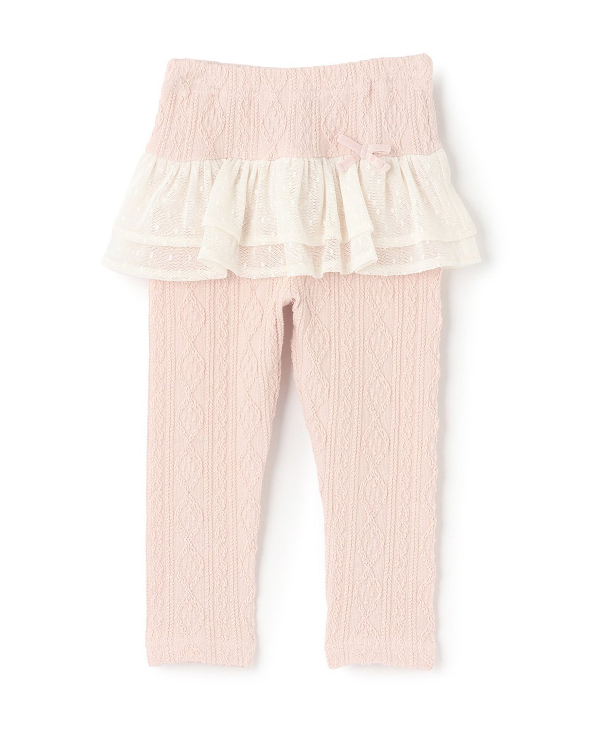 SENSE OF WONDER ケーブルチュールフル丈レギンス ナルミヤオンライン 靴下・レッグウェア レギンス・スパッツ ベージュ ピンク グレー【送料無料】(4)