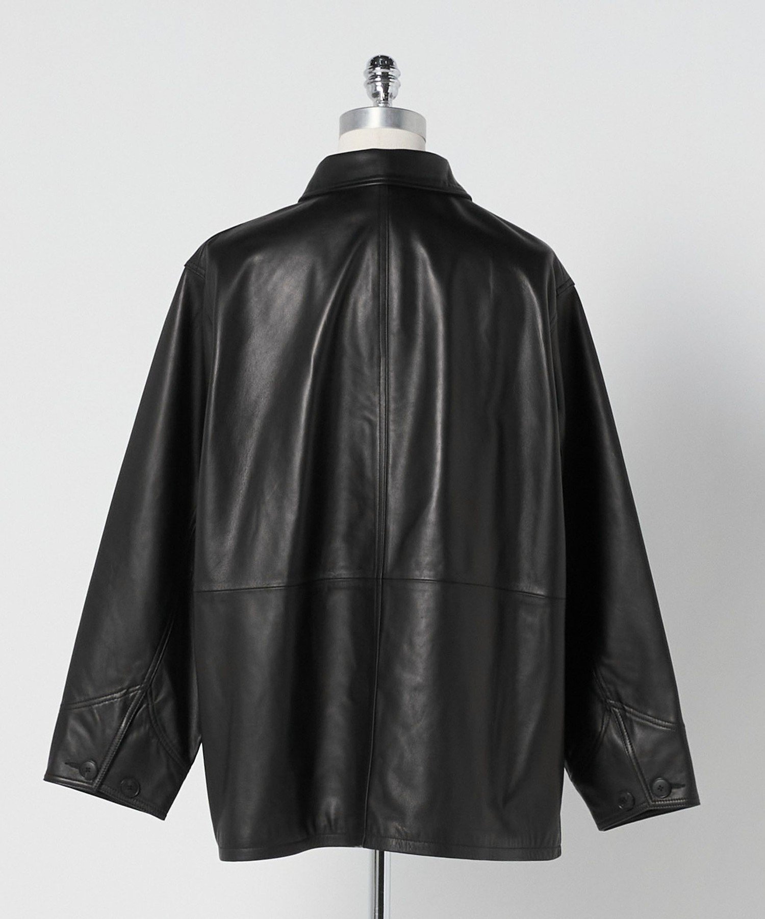 【別注】＜UNITED ARROWS * LOEFF＞ラムレザー カバーオール ジャケット MENS ユナイテッドアローズ ジャケット・アウター カバーオール・ワークジャケット ブラウン ブラック
