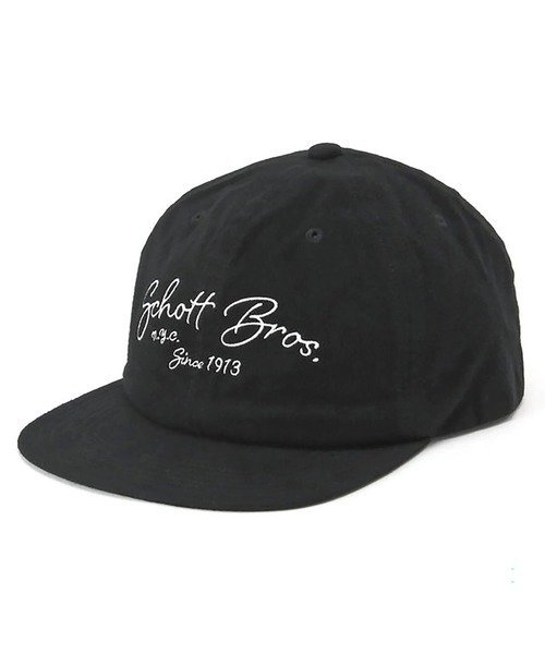 SELECT BRANDS Schott/ショット Cotton Suede EMB Cap ジャックローズ 帽子 キャップ ブラック【送料無料】