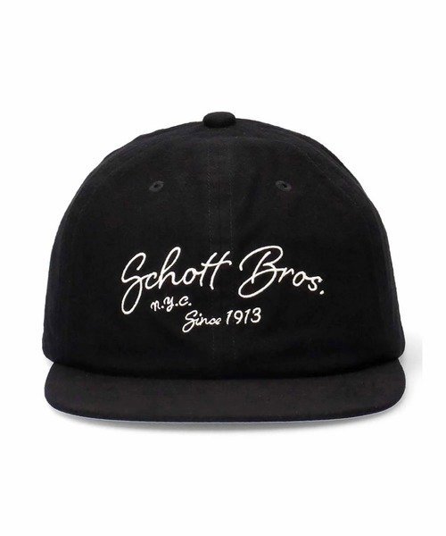 SELECT BRANDS Schott/ショット Cotton Suede EMB Cap ジャックローズ 帽子 キャップ ブラック【送料無料】