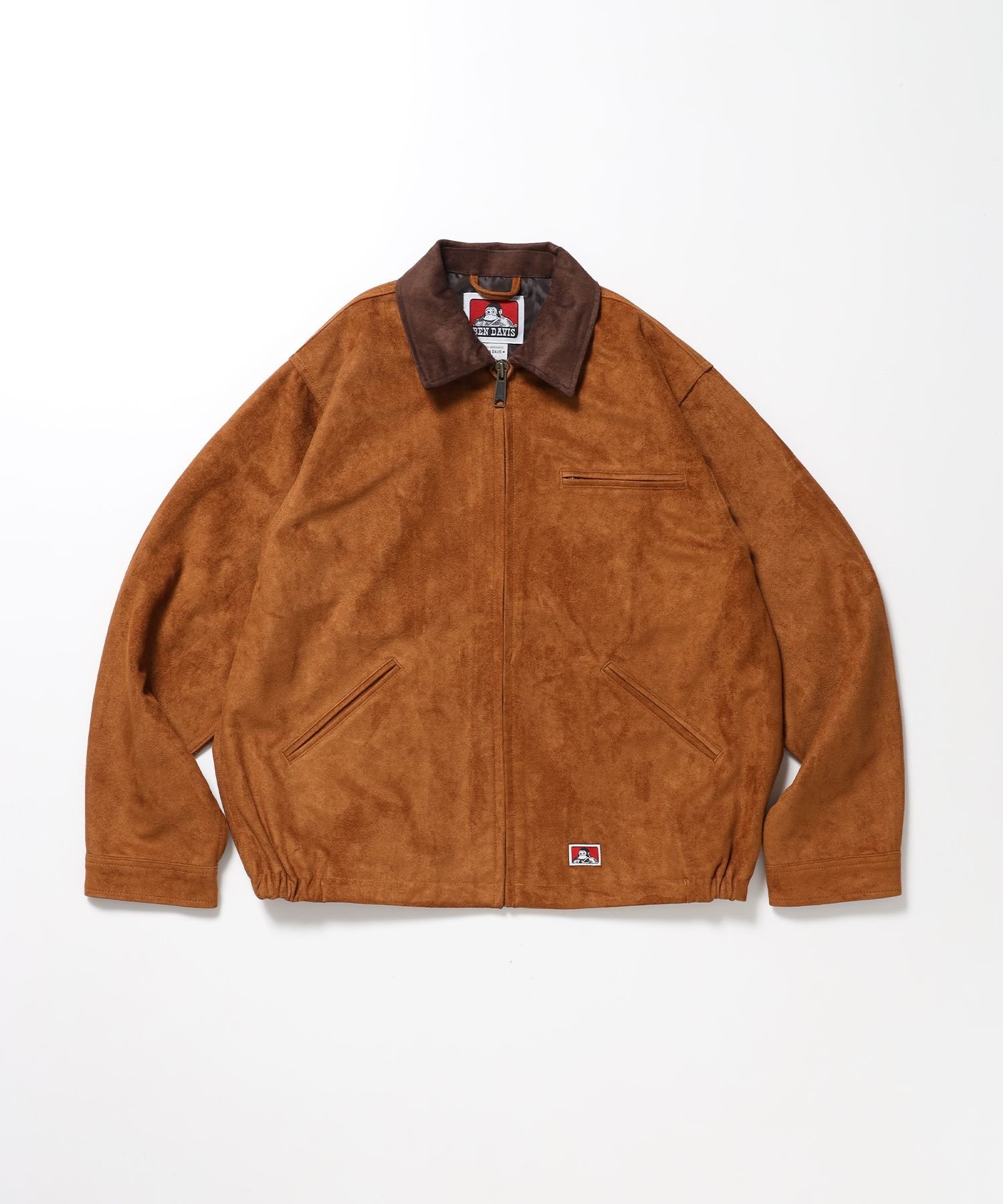 BEN DAVIS / WHITE LABEL 【BEN DAVIS(ベンデイビス)】FAUX SUEDE WORK JACKET / ワーク ジャケット ジップ スウェード ポケット ナバル ジャケット・アウター ブルゾン・ジャンパー ブラウン ベージュ【送料無料】