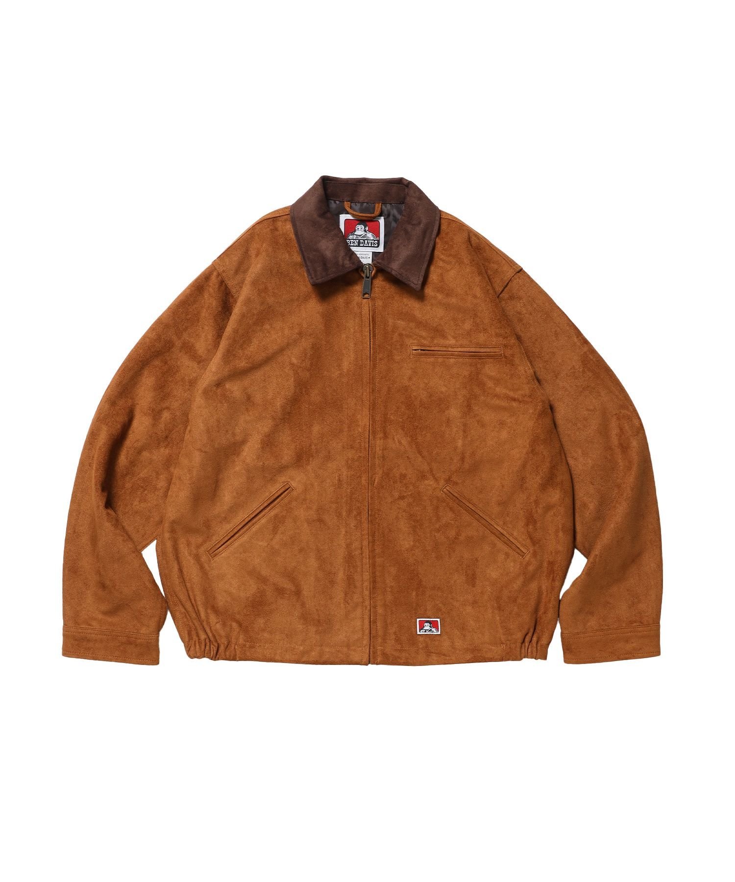 BEN DAVIS / WHITE LABEL 【BEN DAVIS(ベンデイビス)】FAUX SUEDE WORK JACKET / ワーク ジャケット ジップ スウェード ポケット ナバル ジャケット・アウター ブルゾン・ジャンパー ブラウン ベージュ【送料無料】