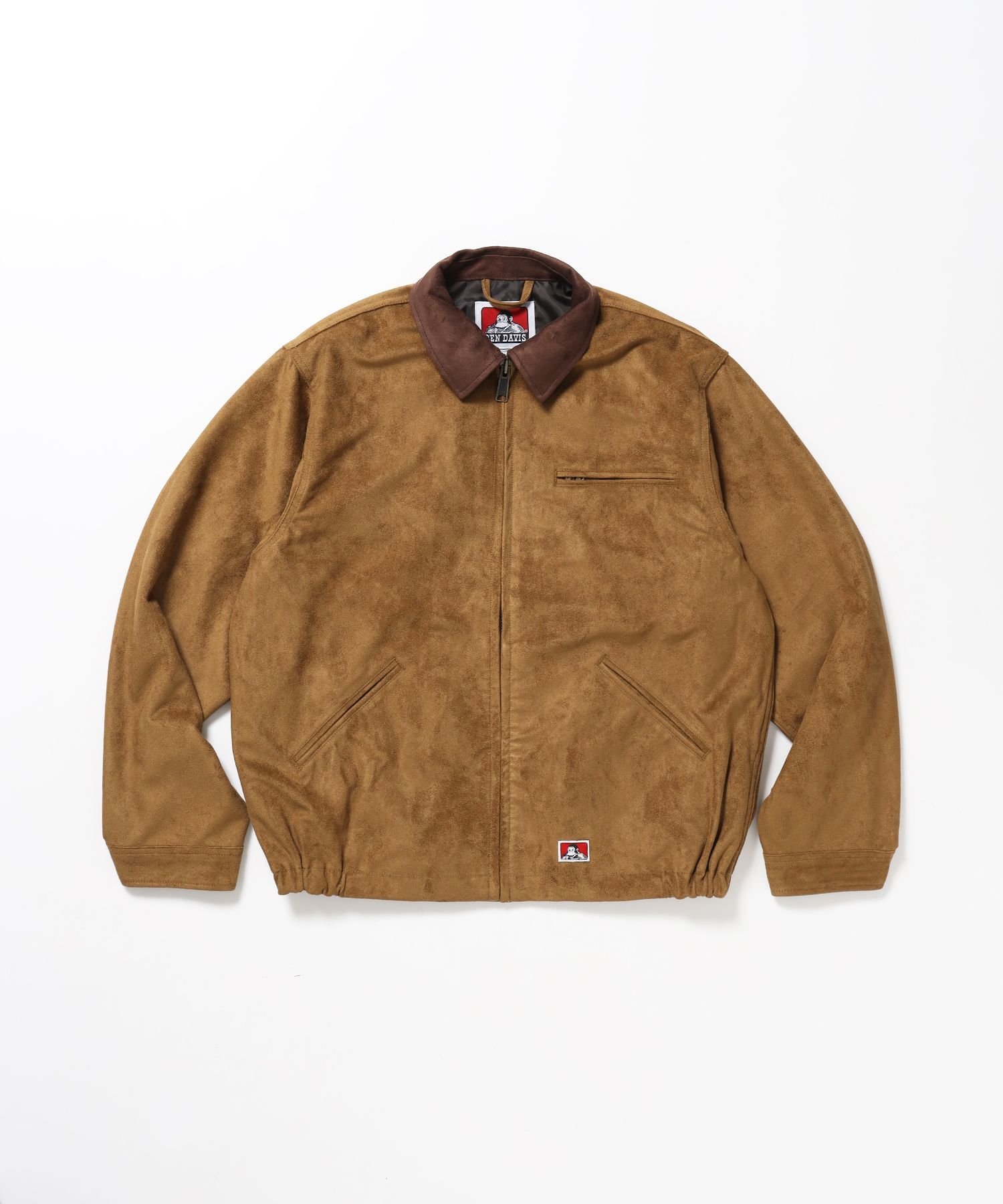 BEN DAVIS / WHITE LABEL 【BEN DAVIS(ベンデイビス)】FAUX SUEDE WORK JACKET / ワーク ジャケット ジップ スウェード ポケット ナバル ジャケット・アウター ブルゾン・ジャンパー ブラウン ベージュ【送料無料】