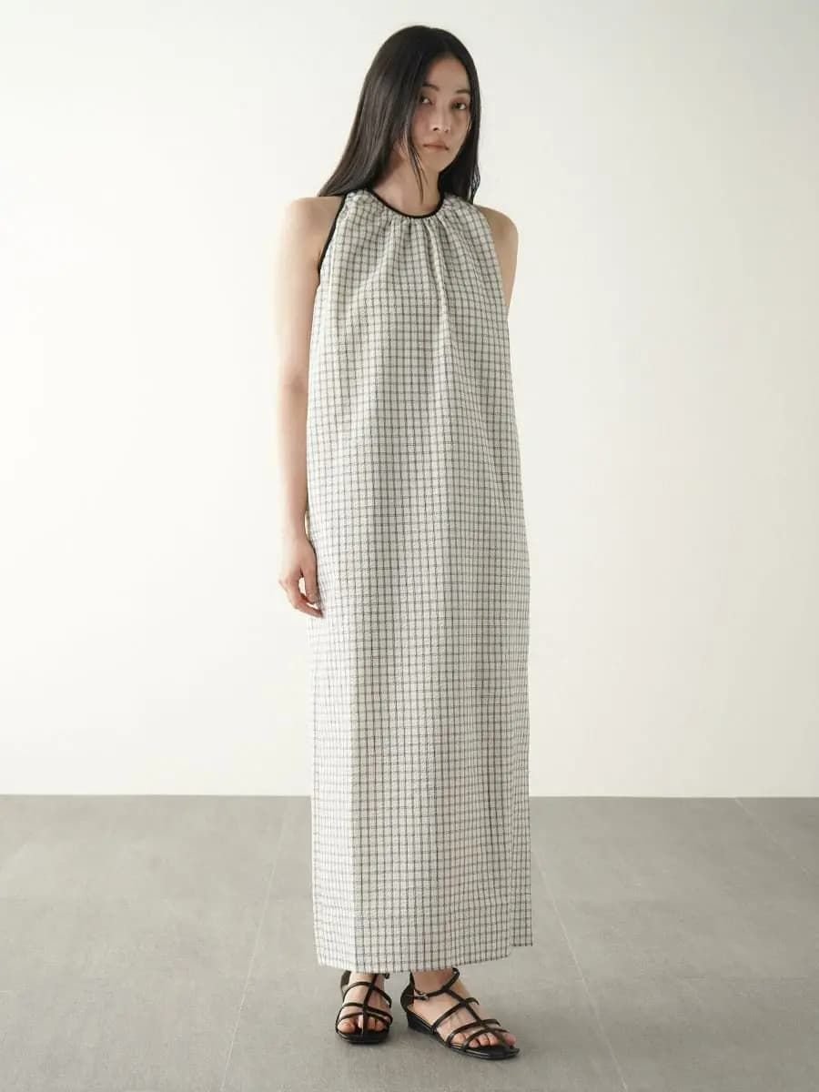FIKA. Seersucker check onepiece ラシュッド ワンピース・ドレス その他のワンピース・ドレス ホワイト ブラック【送料無料】