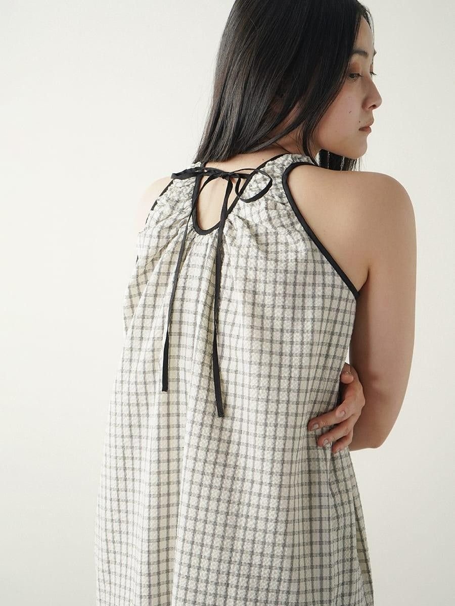 FIKA. Seersucker check onepiece ラシュッド ワンピース・ドレス その他のワンピース・ドレス ホワイト ブラック【送料無料】
