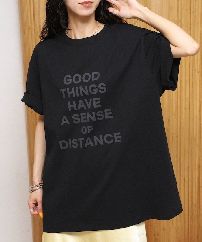 MA Firsthand ビッグシルエット コンセプト ロゴプリント Tシャツ フリークスストア トップス カットソー・Tシャツ ホワイト ブラック