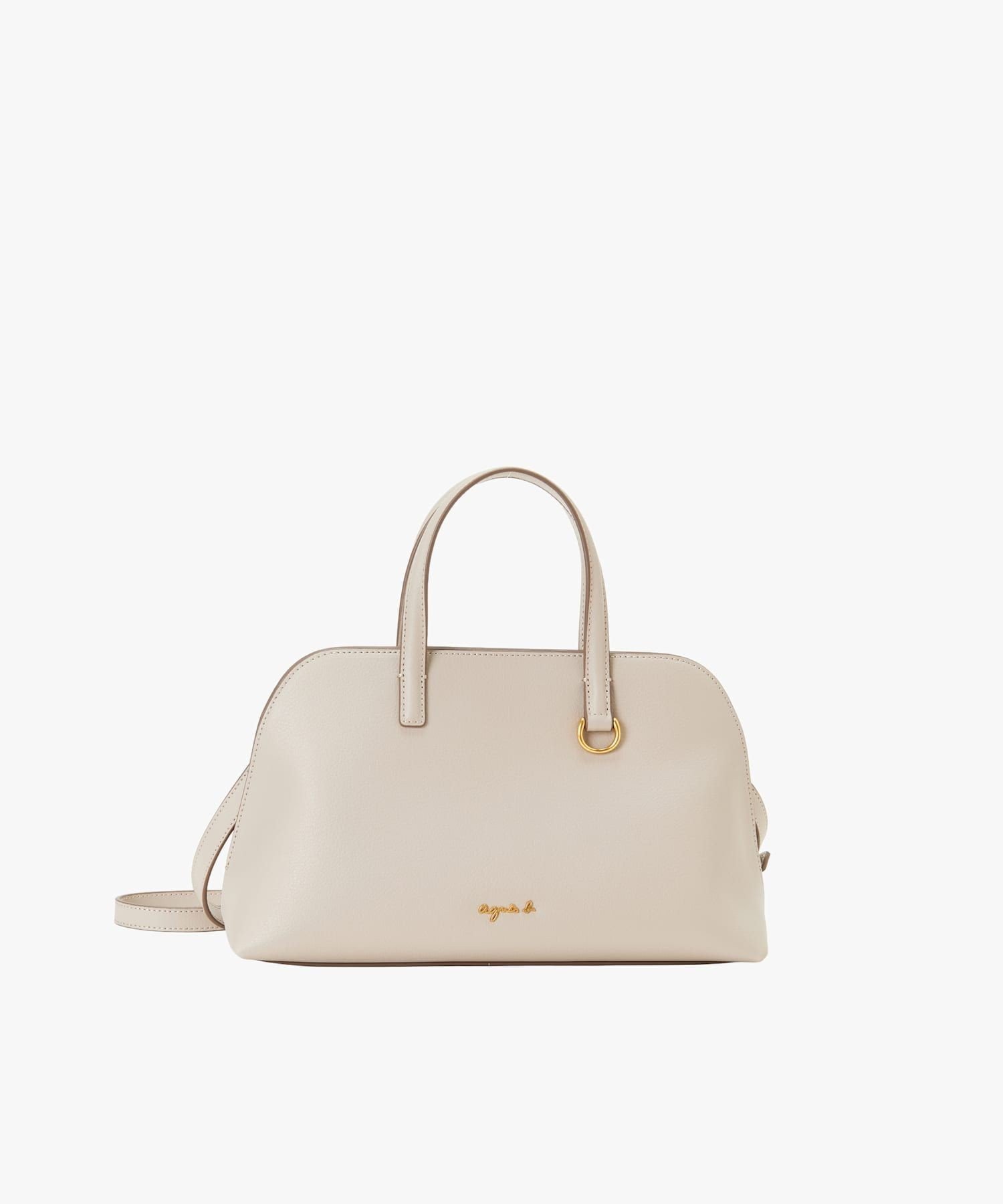 agnes b. VOYAGE レザー 2way ミディアム トートバッグ "Christelle" ABS01-05 アニエスベー バッグ ショルダーバッグ ベージュ【送料無料】