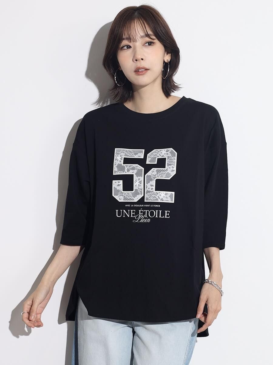 SCOTCLUB レースナンバーロゴハーフスリーブTシャツ ヴァン トップス カットソー・Tシャツ ブラック ホワイト