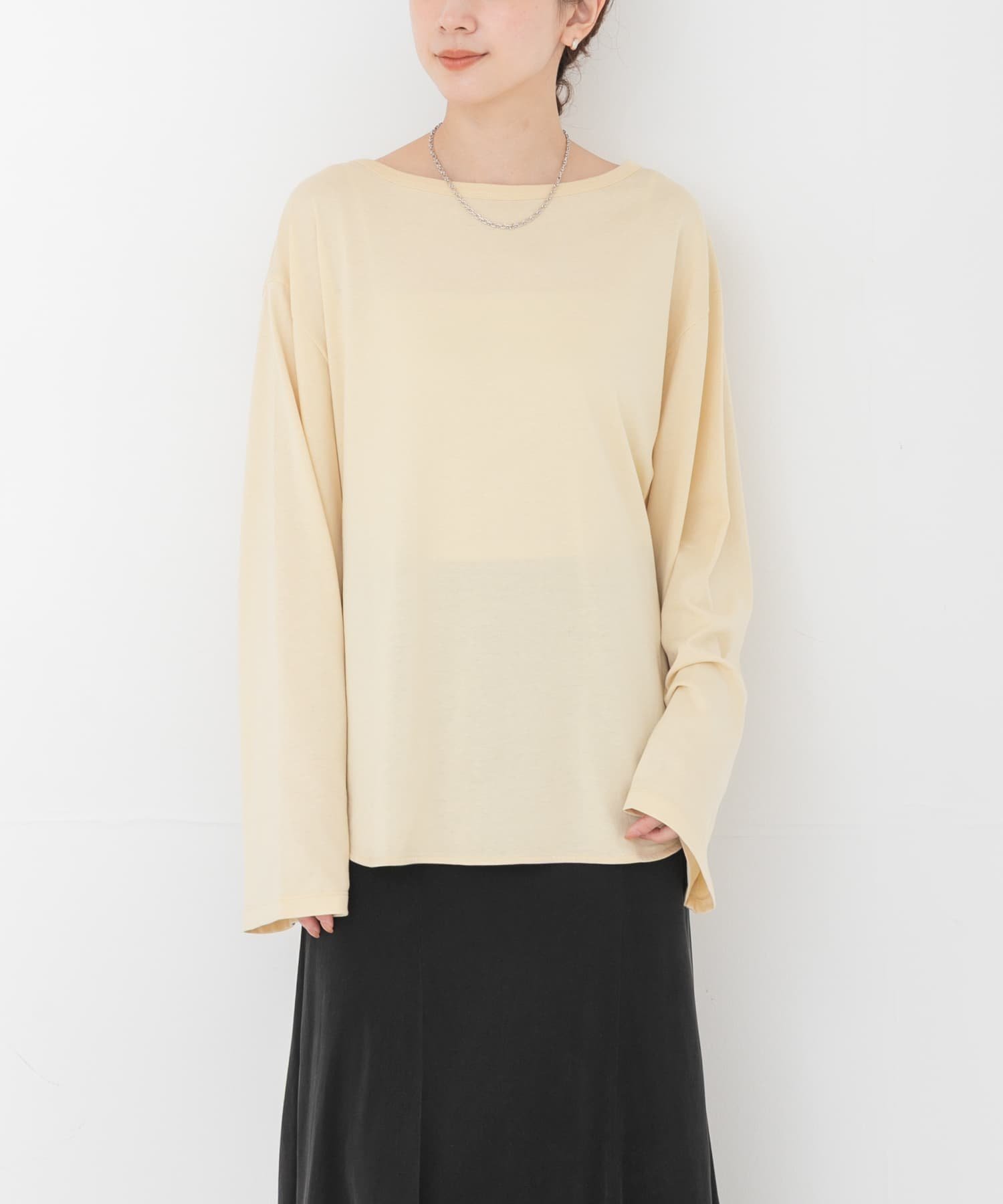 HAKUJI BACK TWIST PULLOVER アーバンリサーチ トップス カットソー・Tシャツ ブラック イエロー