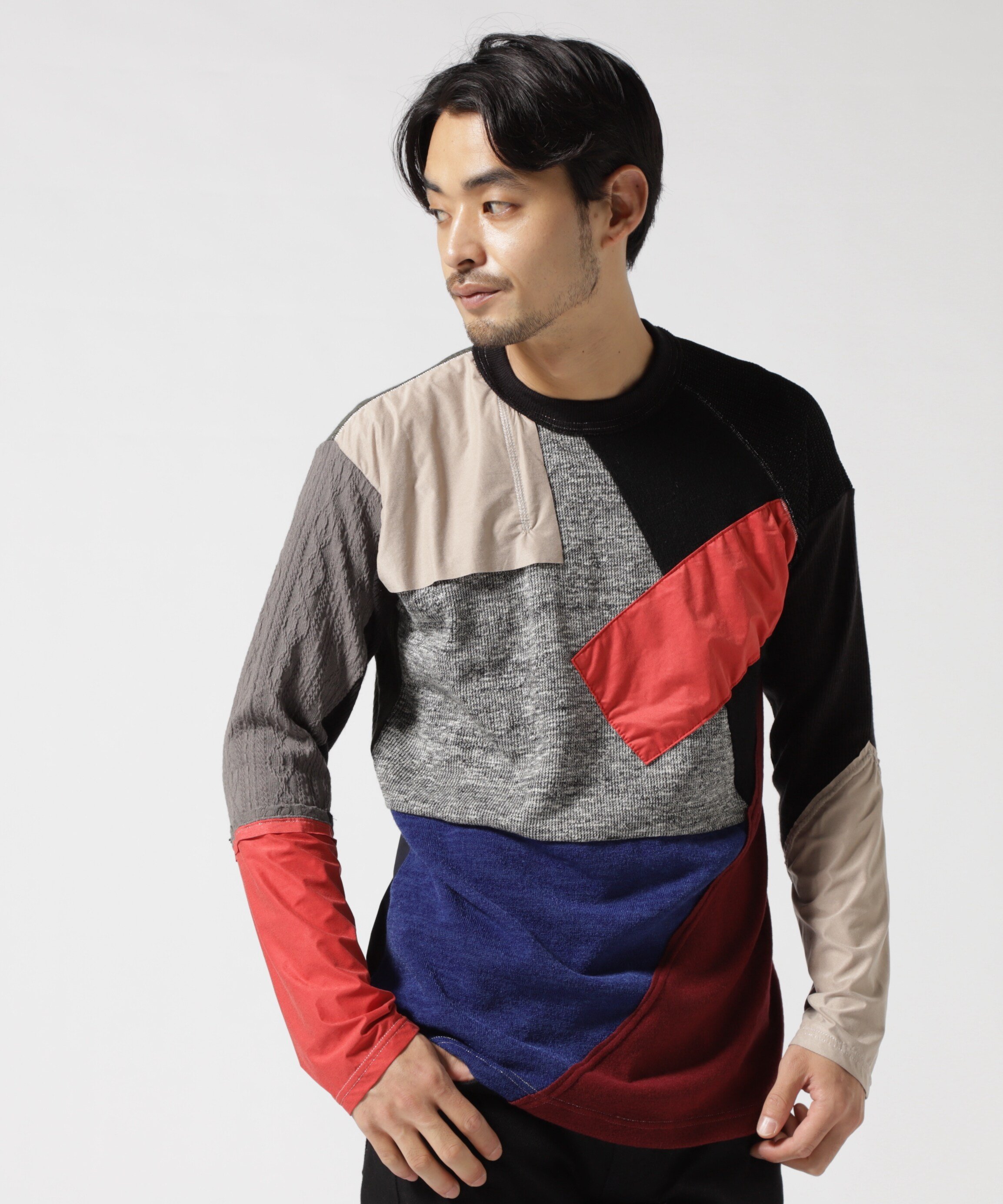 【SALE／40%OFF】ROYAL FLASH FranCisT_MOR.K.S. /フランシストモークス/15-MIX KNIT PULLOVER ロイヤルフラッシュ トップス ニット ブラウン グレー【送料無料】