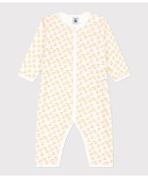 PETIT BATEAU プリント足なしロンパース プチバトー マタニティウェア・ベビー用品 ロンパース・カバーオール ホワイト【送料無料】