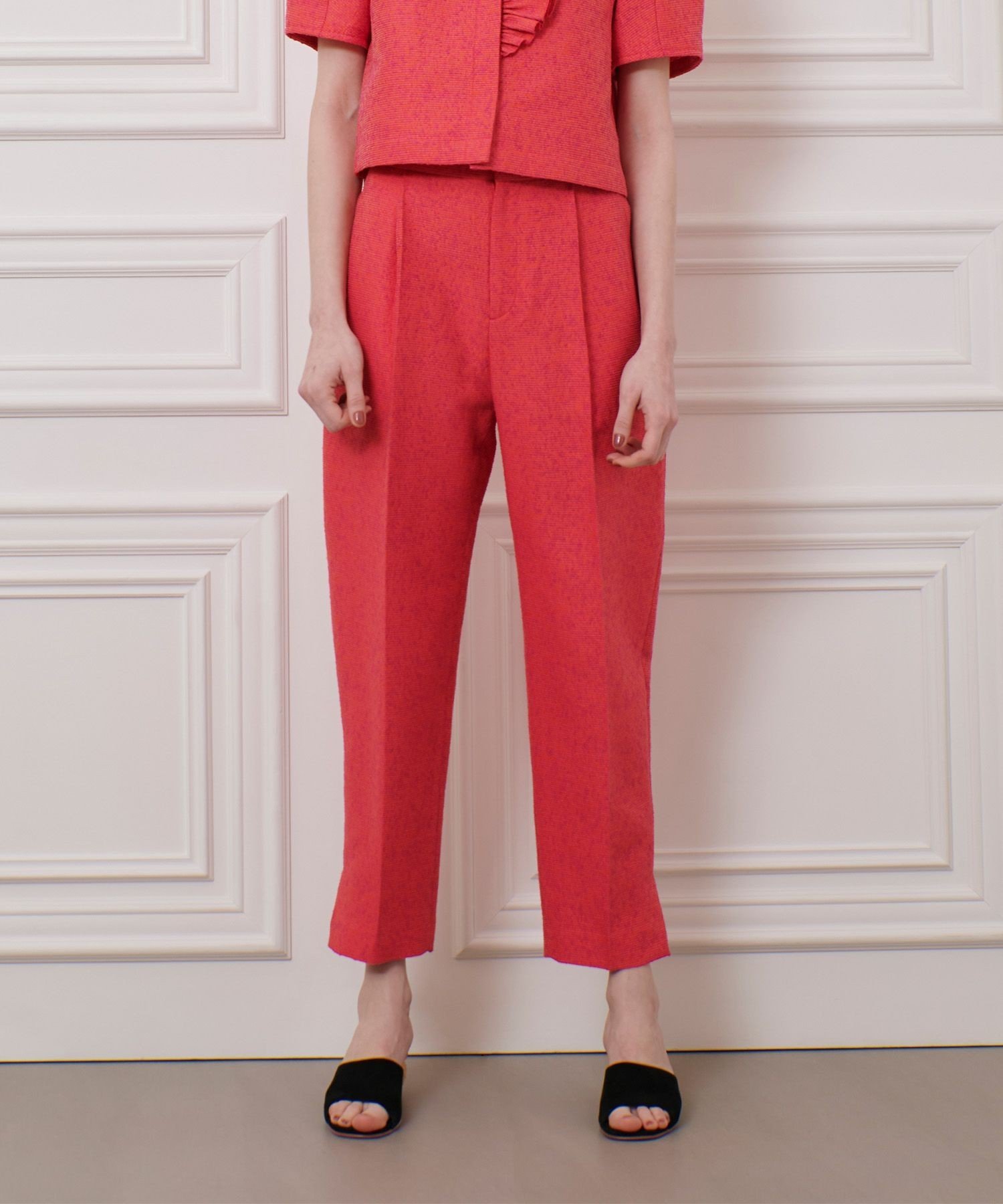 LOULOU WILLOUGHBY 【LOULOU WILLOUGHBY】グログランタックパンツ アルアバイル パンツ その他のパンツ レッド