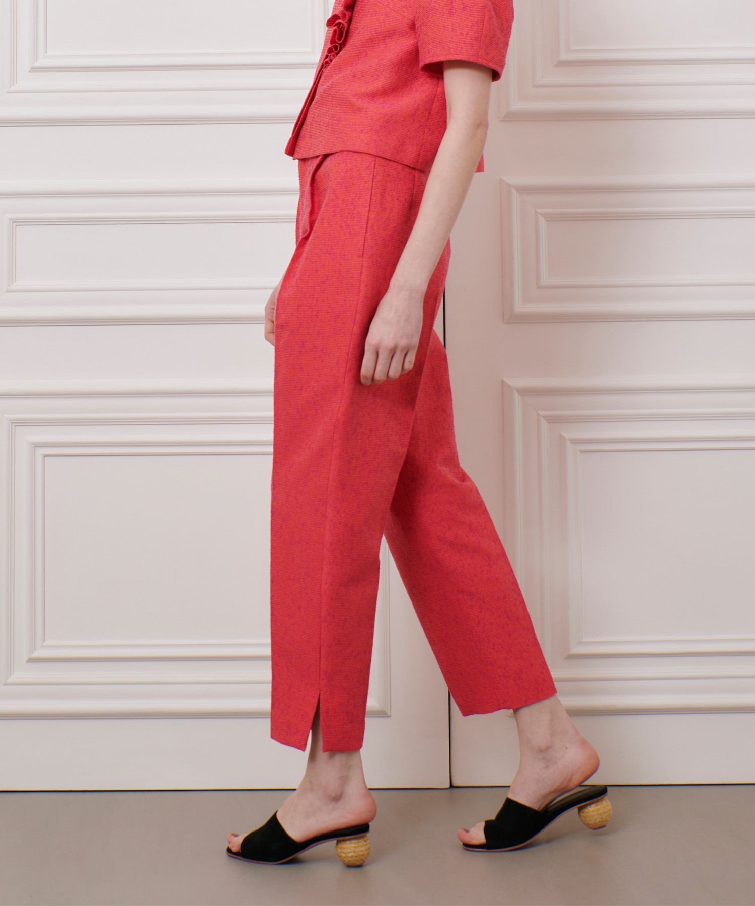 LOULOU WILLOUGHBY 【LOULOU WILLOUGHBY】グログランタックパンツ アルアバイル パンツ その他のパンツ レッド