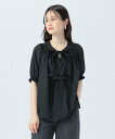 BEAMS HEART WOMEN 2WAY シャーリング リボン ブラウス ビームス ハート トップス シャツ・ブラウス ブラック ホワイト ベージュ【送料無料】