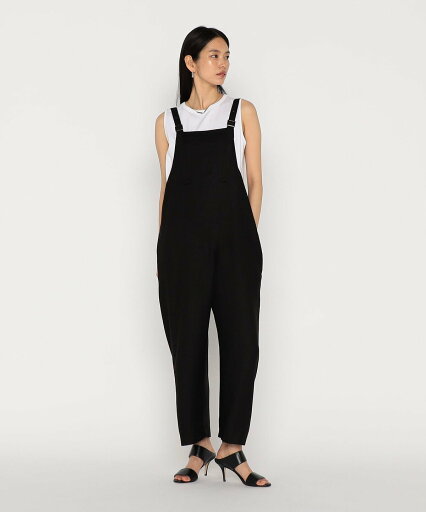 Gabardine K.T 麻調合繊 パンツディテールオールインワン コムサ オールインワン・オーバーオール オーバーオール・サロペット グレー ブラック【送料無料】 Gabardine K.T 麻調合繊 パンツディテールオールインワン コムサ オールインワン・オーバーオール オーバーオール・サロペット グレー ブラック【送料無料】