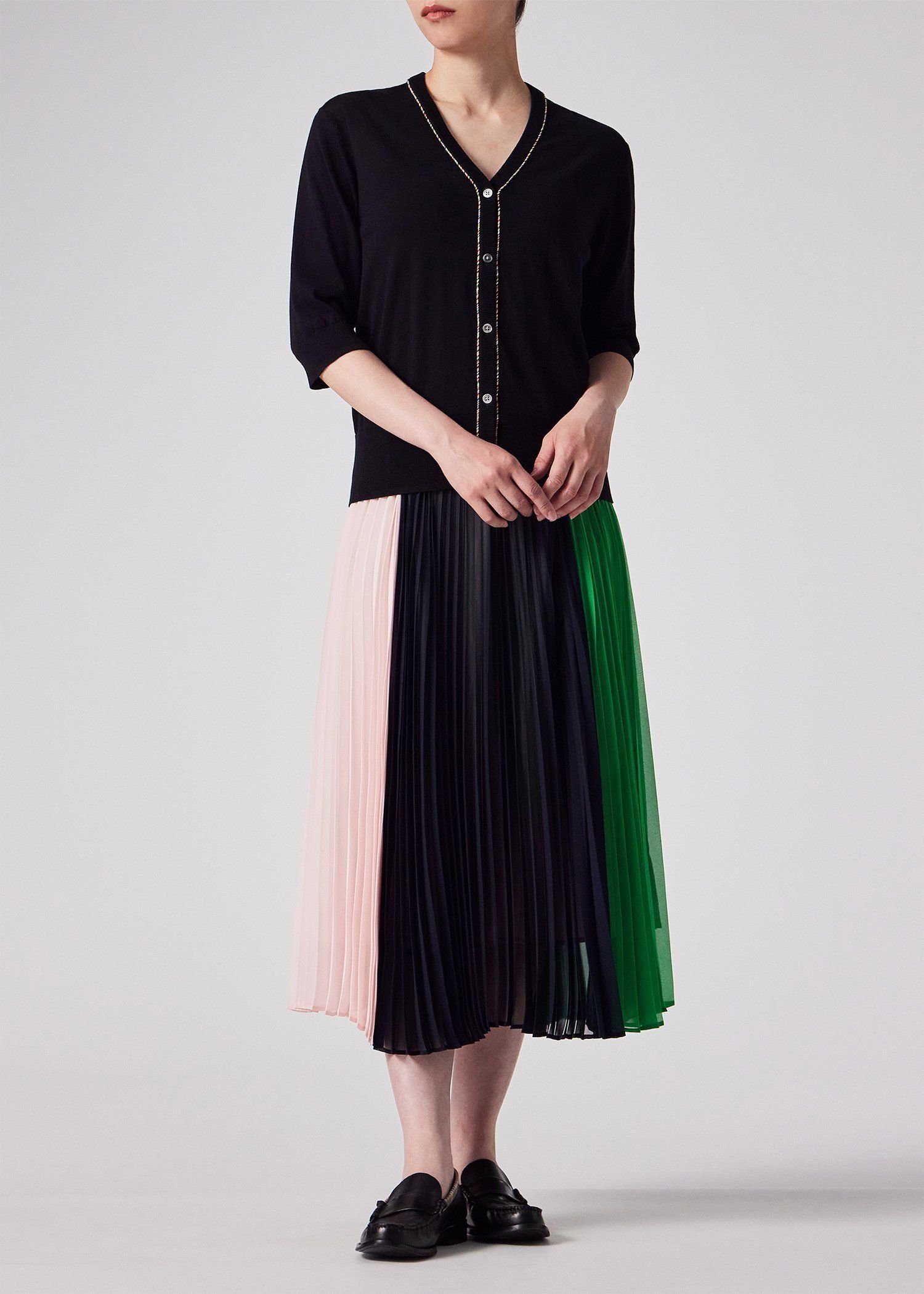 【SALE／30%OFF】Paul Smith ウィメンズ ブロッキング プリーツ スカート ポール・スミス スカート その他のスカート ネイビー ピンク【送料無料】
