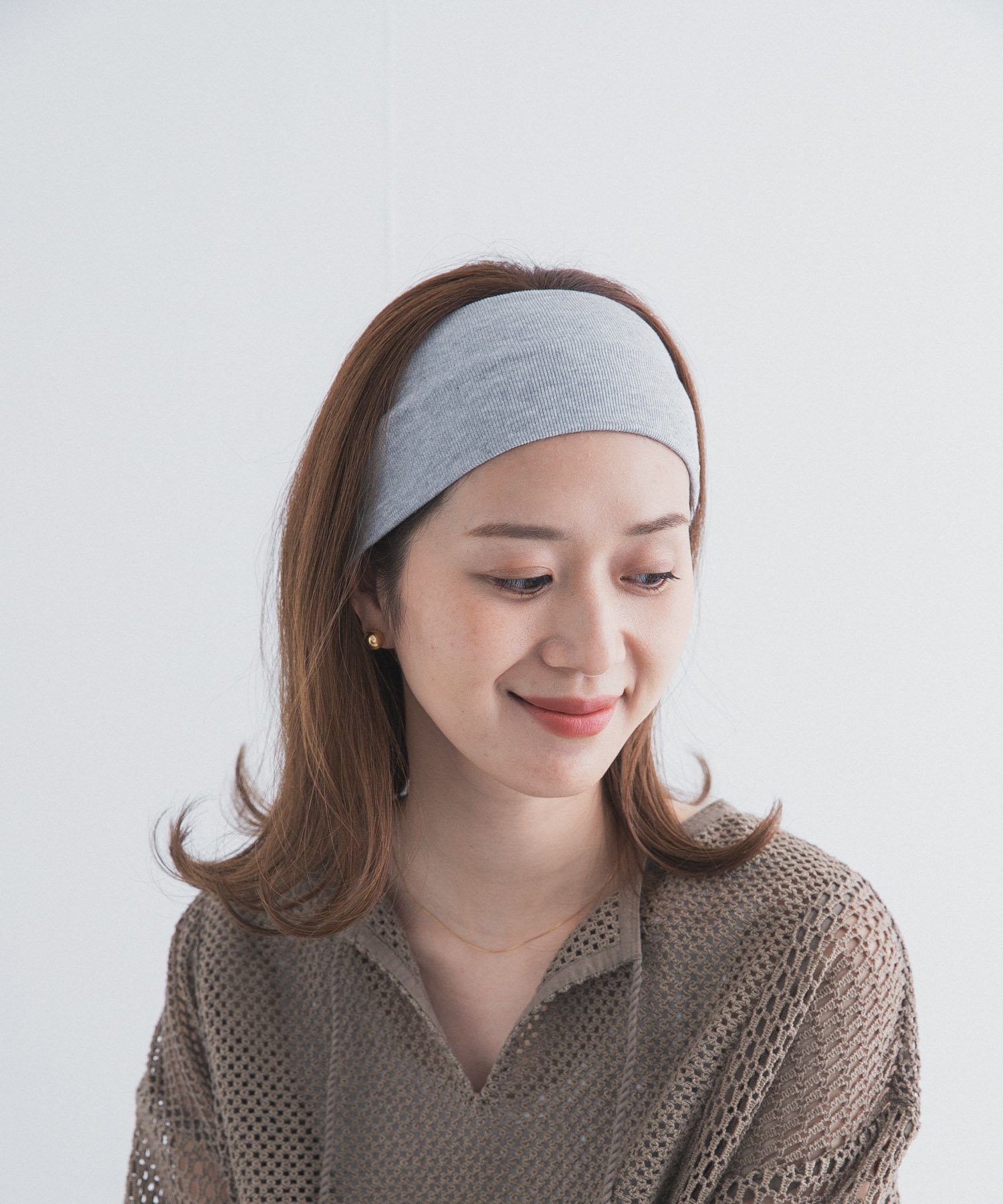 URBAN RESEARCH DOORS プレート付きヘアバンド アーバンリサーチドアーズ ヘアアクセサリー カチューシャ・ヘアバンド グレー