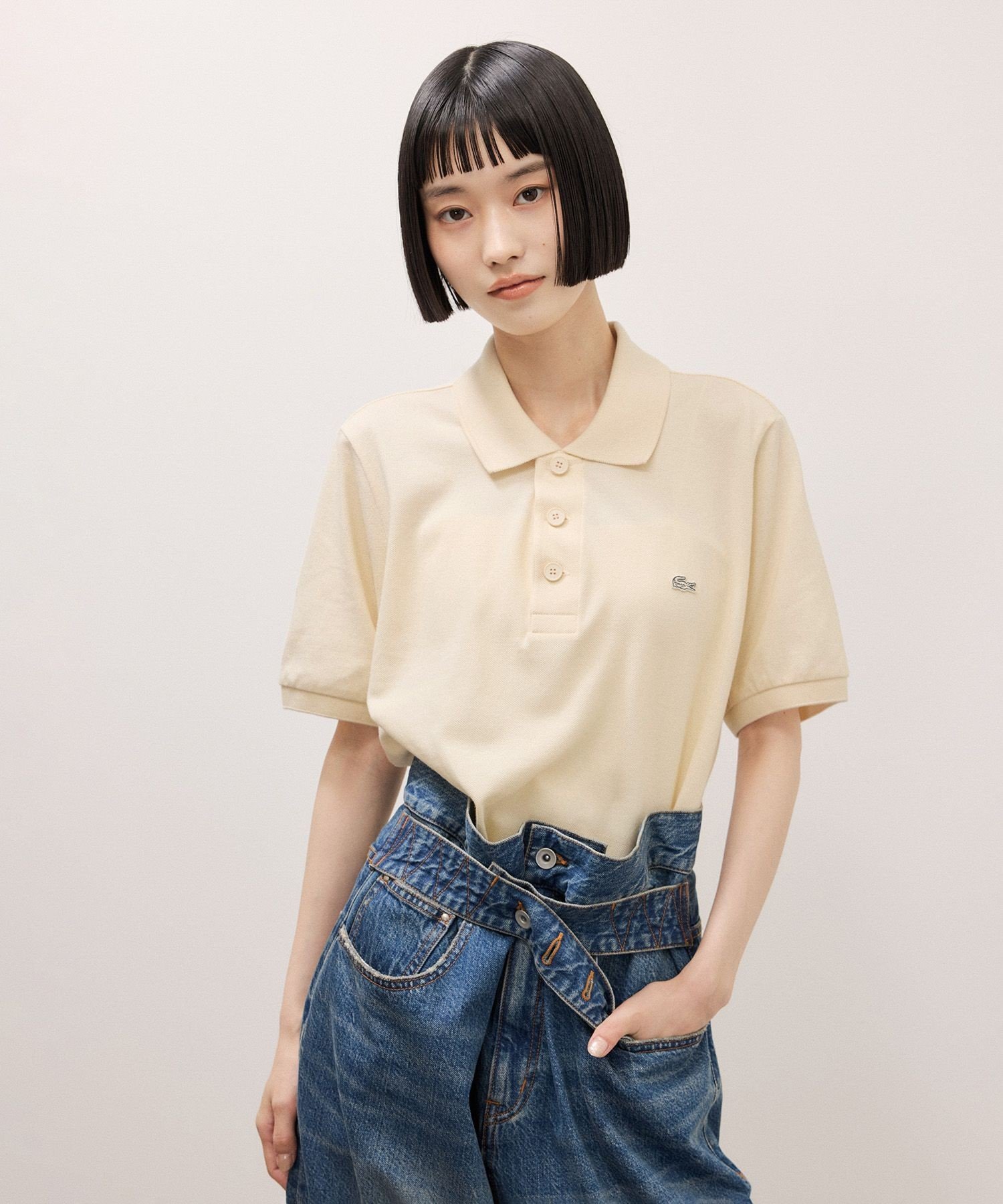 ADAM ET ROPE' FEMME 【LACOSTE for ADAM ET ROPE'】別注 Classic Polo アダムエロペ トップス ポロシャツ ホワイト ワインレッド ブラック【送料無料】