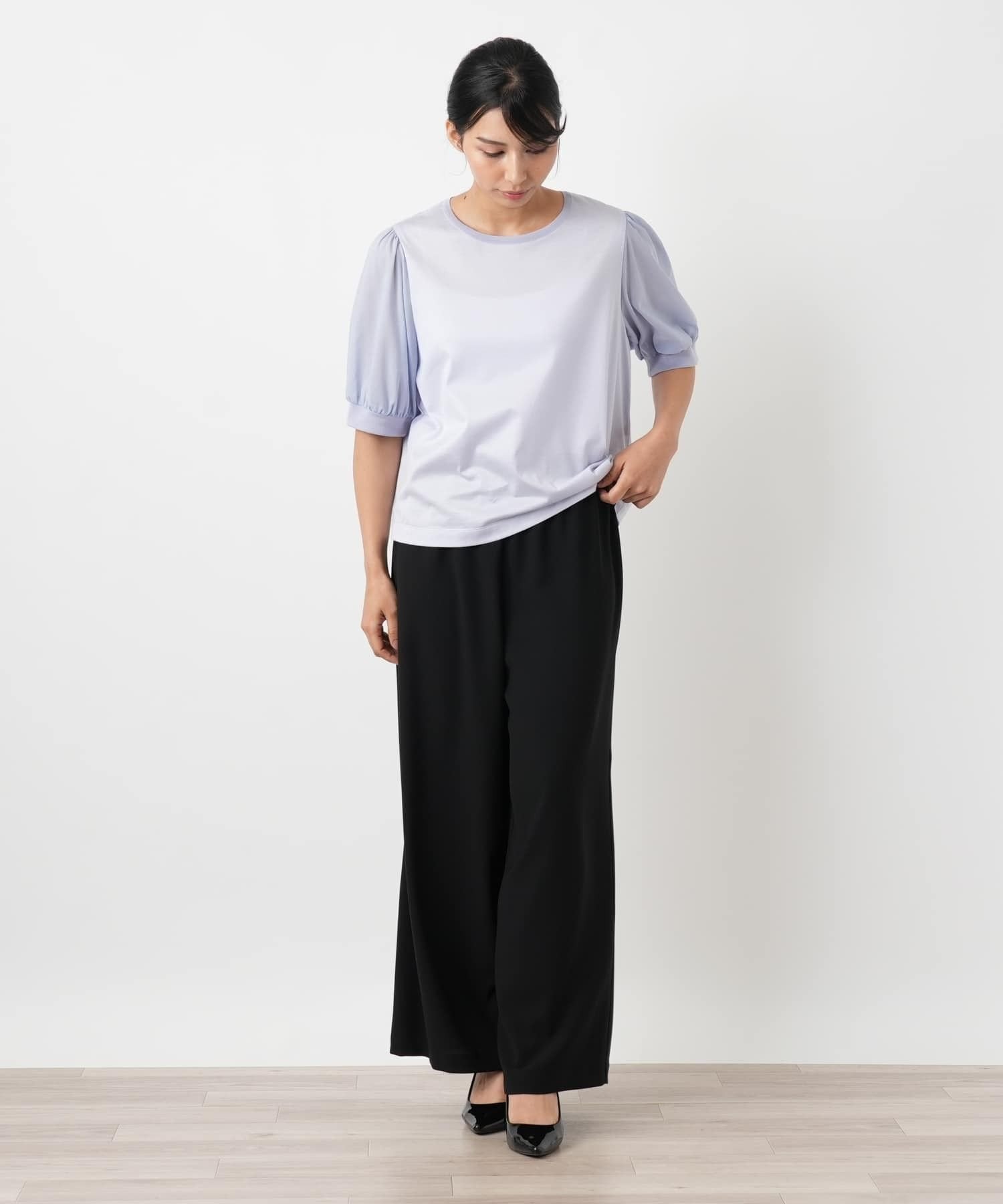 Leilian PLUS HOUSE パンツ【Leilian WHITE LABEL】 レリアン プラスハウス パンツ その他のパンツ ブラック ネイビー