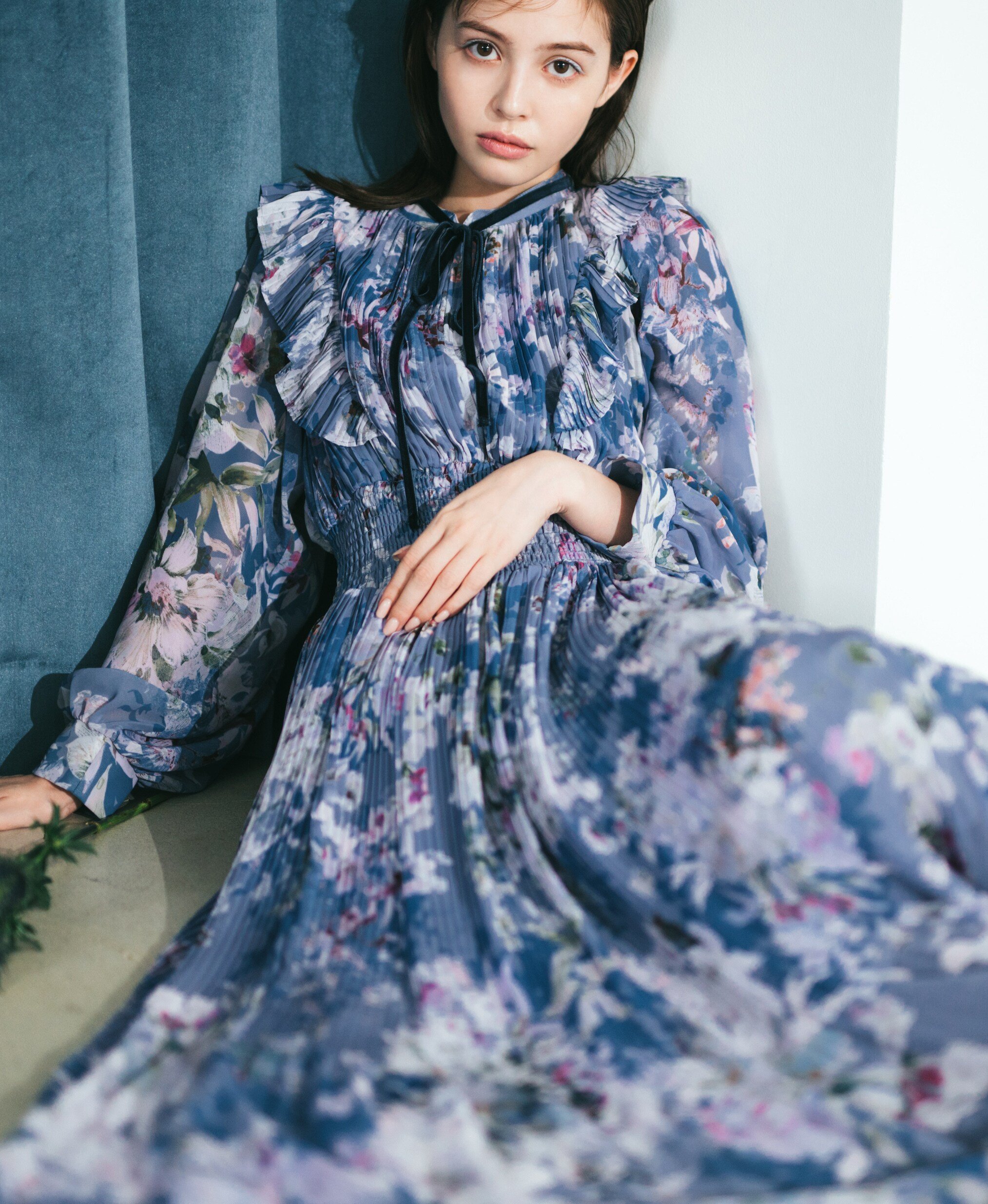 JILL by JILL STUART ビッグシアーフラワープリントワンピース ジル バイ ジル スチュアート ワンピース・ドレス その他のワンピース・ドレス ピンク ブルー【送料無料】のサムネイル