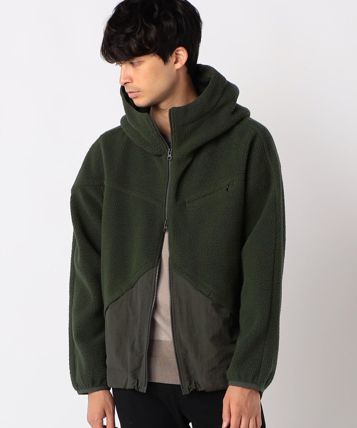 【SALE／50 OFF】COMME CA ISM 【ウォッシャブル】シープボア ジップパーカ コムサイズム ジャケット アウター ブルゾン ジャンパー カーキ ホワイト ブラック【送料無料】