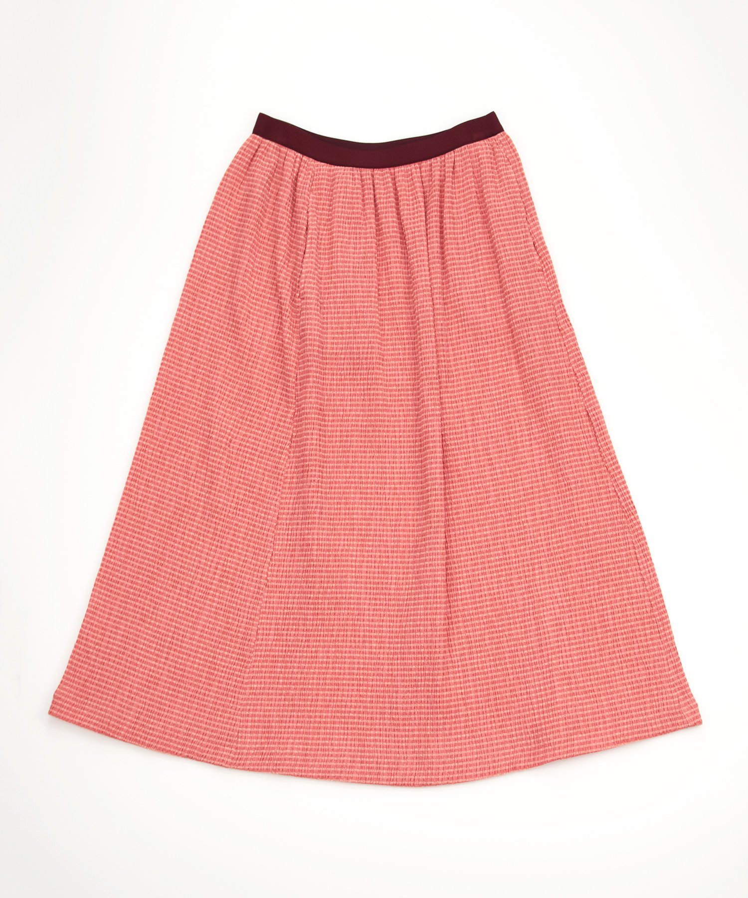 【SALE／70%OFF】TABASA ふくれボーダースカート【ゴムウエスト】 タバサ スカート ロング・マキシスカート グリーン ピンク【送料無料】