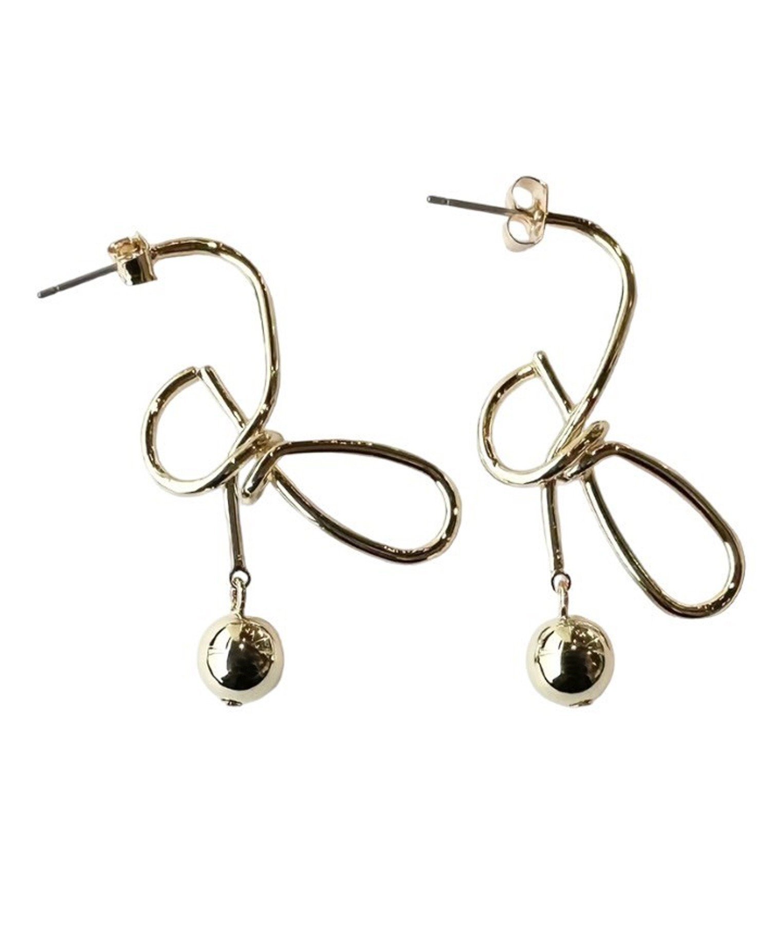 amplis 【amplis】leonリボンピアス ゴールド ジュエルアディクト アクセサリー・腕時計 ピアス ゴールド