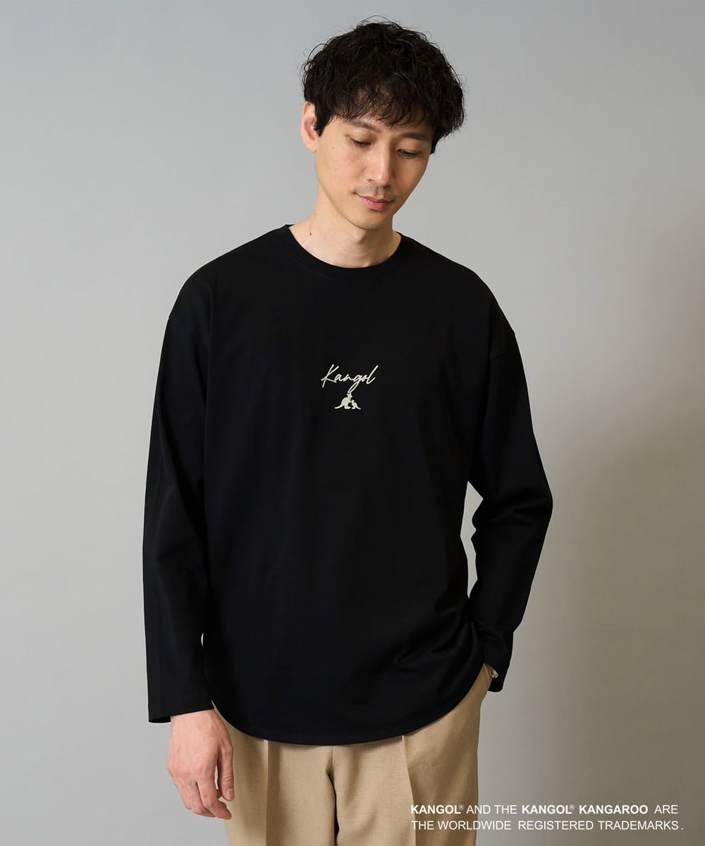KANGOLスクエアプリントロングシルエットカットソー アー・ヴェ・ヴェ トップス カットソー・Tシャツ ブラック ホワイト