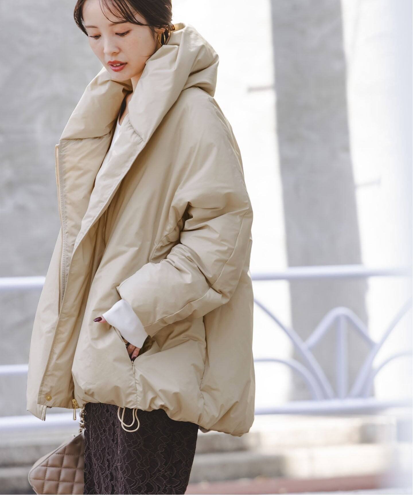 NOBLE 《追加》ショートダウンジャケット ノーブル ジャケット・アウター ダウンジャケット・ダウンベスト ブラック ベージュ ネイビー【送料無料】のサムネイル