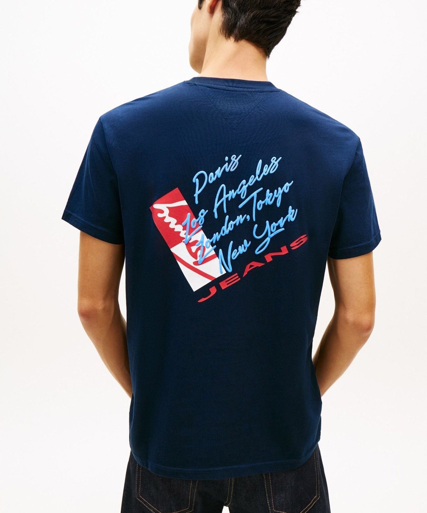 TOMMY JEANS サインシフトレギュラーショートスリーブTシャツ 26SS トミーヒルフィガー トップス カットソー・Tシャツ ネイビー【送料無料】