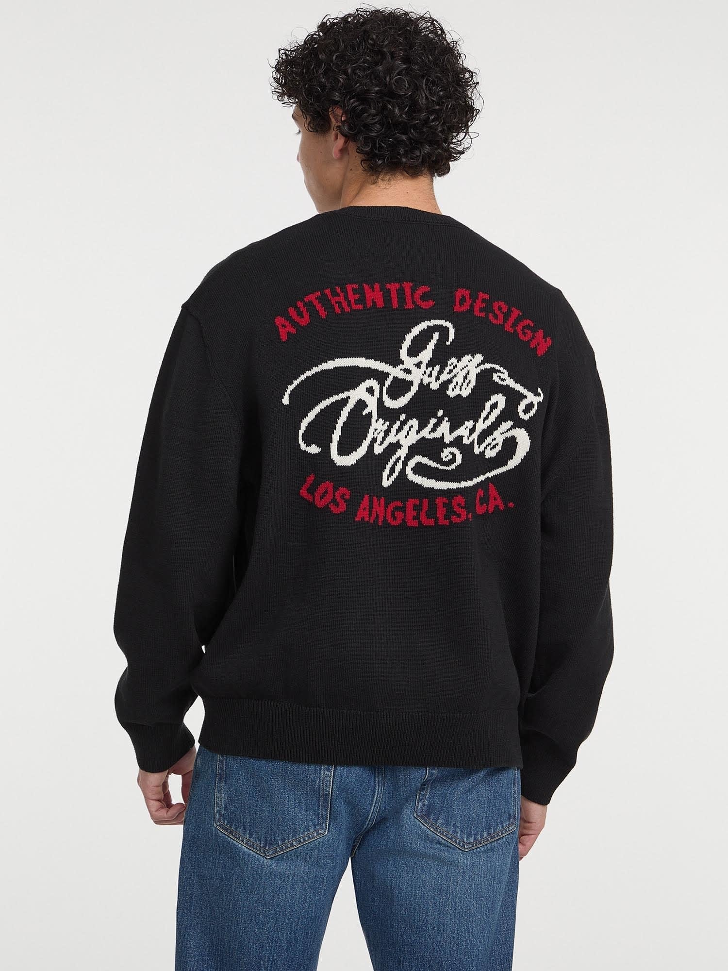 【SALE／50%OFF】GUESS GUESS トップス (M)GUESS Originals Sweater ゲス トップス ニット ホワイト ブラック【送料無料】
