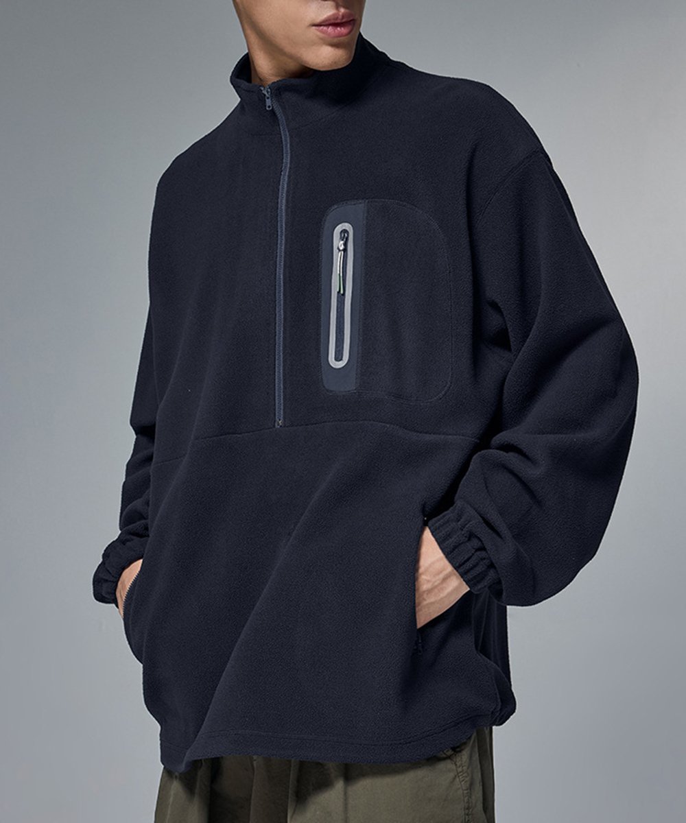 【SALE／20%OFF】R. R./(M)Tech Zip Fleece Loose Jacket レアセル トップス その他のトップス レッド ネイビー【送料無料】