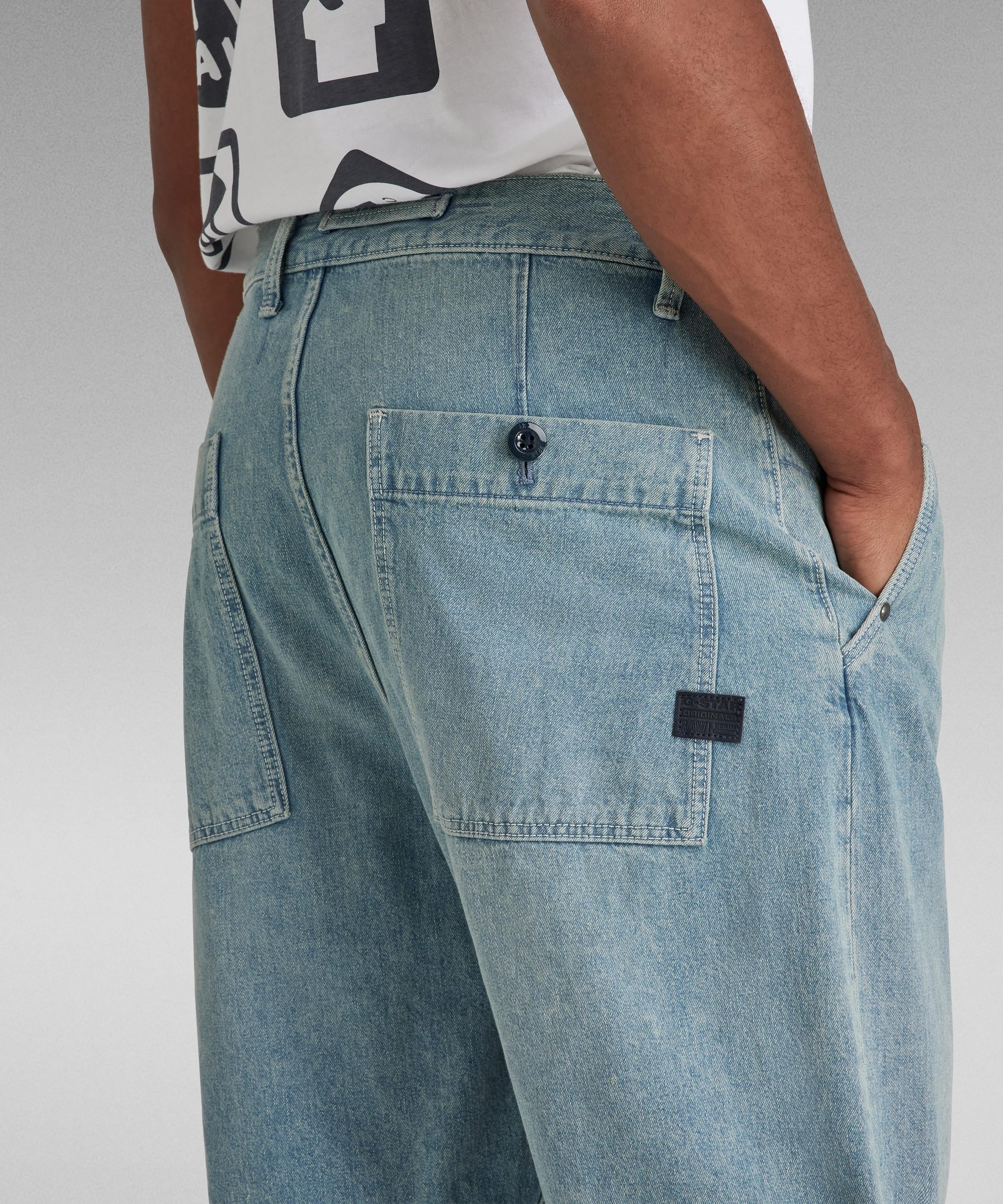 【公式ショップ】WORKER CHINO RELAXED SHORTS/リラックスシルエットワイドデニムショートパンツ ジースターロゥ パンツ ジーンズ・デニムパンツ ブルー