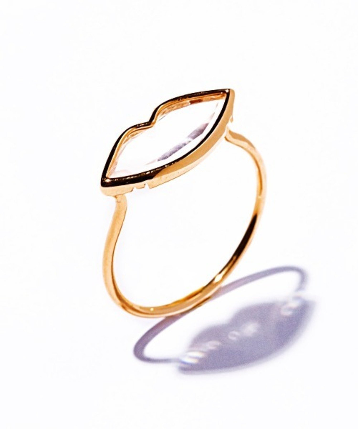 les bon bon les bonbon/lip ring リップリング 水晶 ローズクォーツ 10金 フォブ アクセサリー・腕時計 リング・指輪 ゴールド