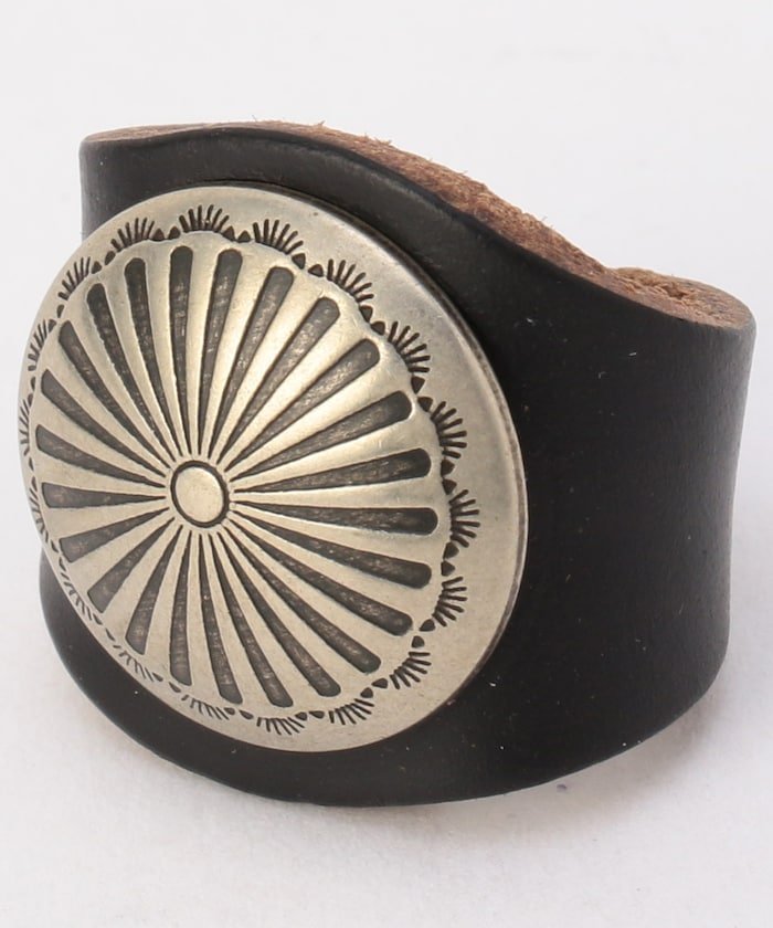 【SALE／30%OFF】yuketen Leather Ring w/ Concho 25SS フリークスストア アクセサリー・腕時計 リング・指輪 ブラック ブラウン【送料無料】