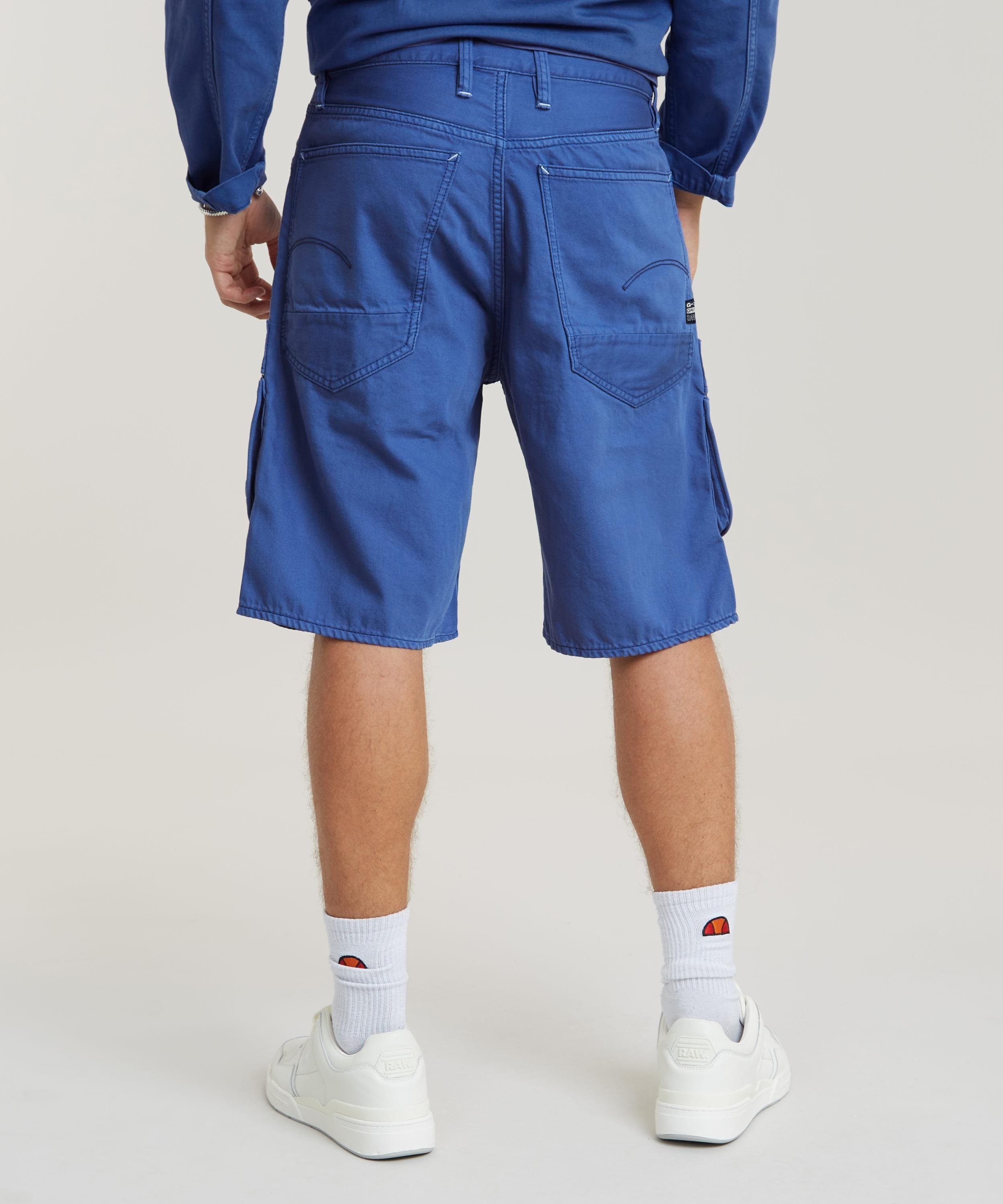 【公式ショップ】DENIM CARGO LOOSE SHORTS/デニムカーゴショートパンツ ジースターロゥ パンツ カーゴパンツ ブルー