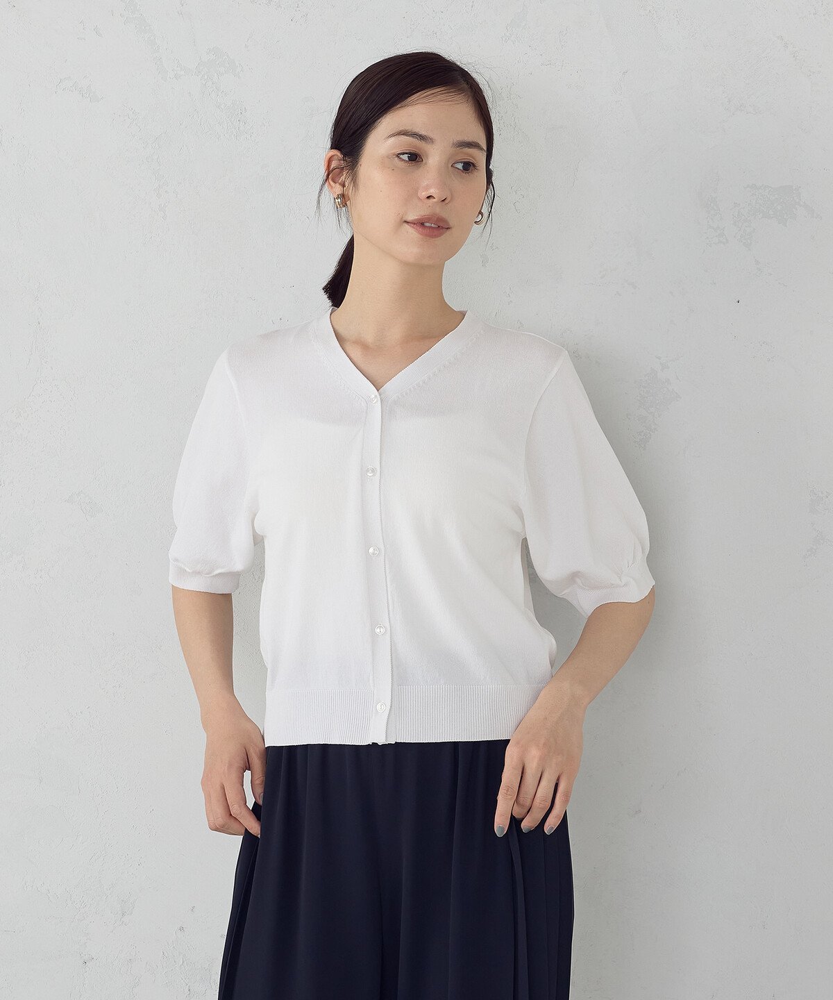 COMME CA ISM 【接触冷感・ウォッシャブル】2WAY半袖 カーディガン コムサイズム ...