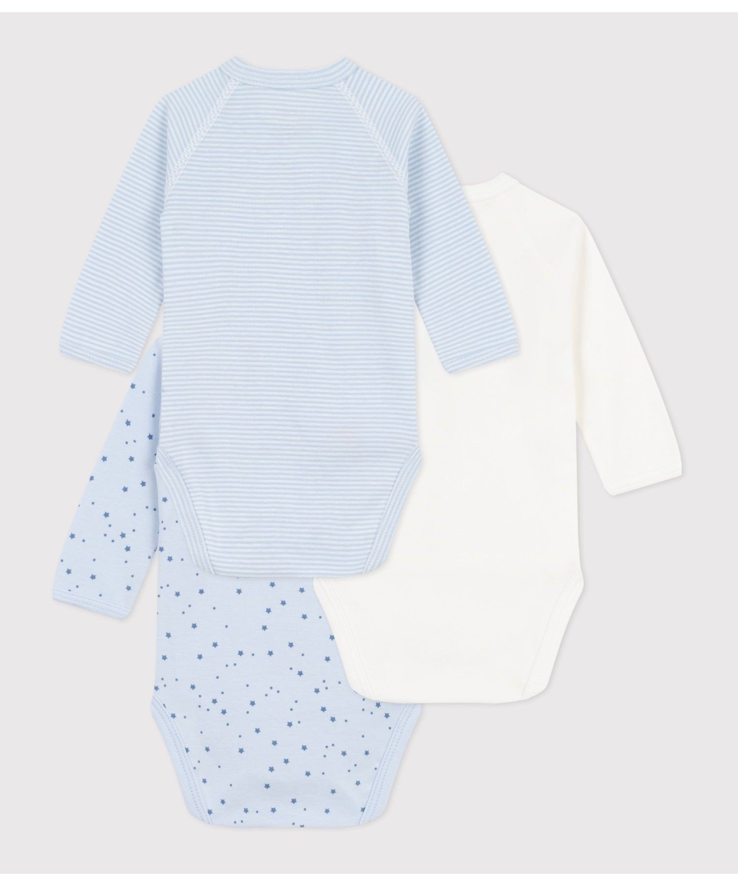 【SALE／20%OFF】PETIT BATEAU 長袖あわせボディ3枚組 プチバトー マタニティウェア・ベビー用品 ベビー肌着・新生児服【送料無料】 3