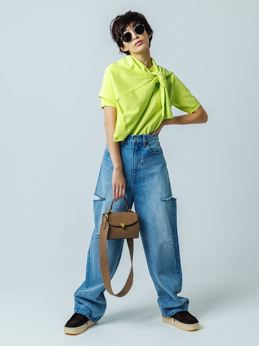 【SALE／50%OFF】Mila Owen カットアウトダメージセミワイドデニム ミラオーウェン パンツ ジーンズ・デニムパンツ ブラック【送料無料】 stylife-15381329 Rakuten Fashion サンプル画像3