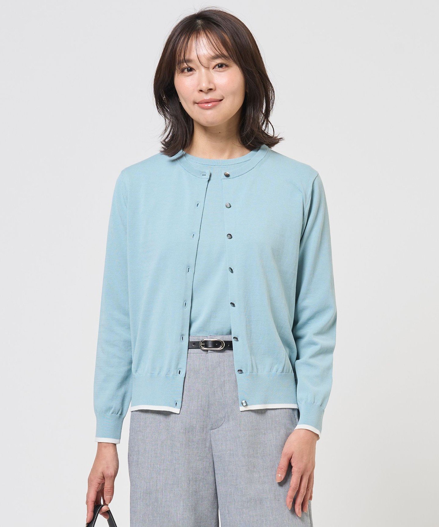 【SALE／30%OFF】J.PRESS 【アンサンブル着用可】BASIC HT COTTON クルーネック カーディガン ジェイプレス トップス カーディガン ベージュ ピンク ネイビー【送料無料】