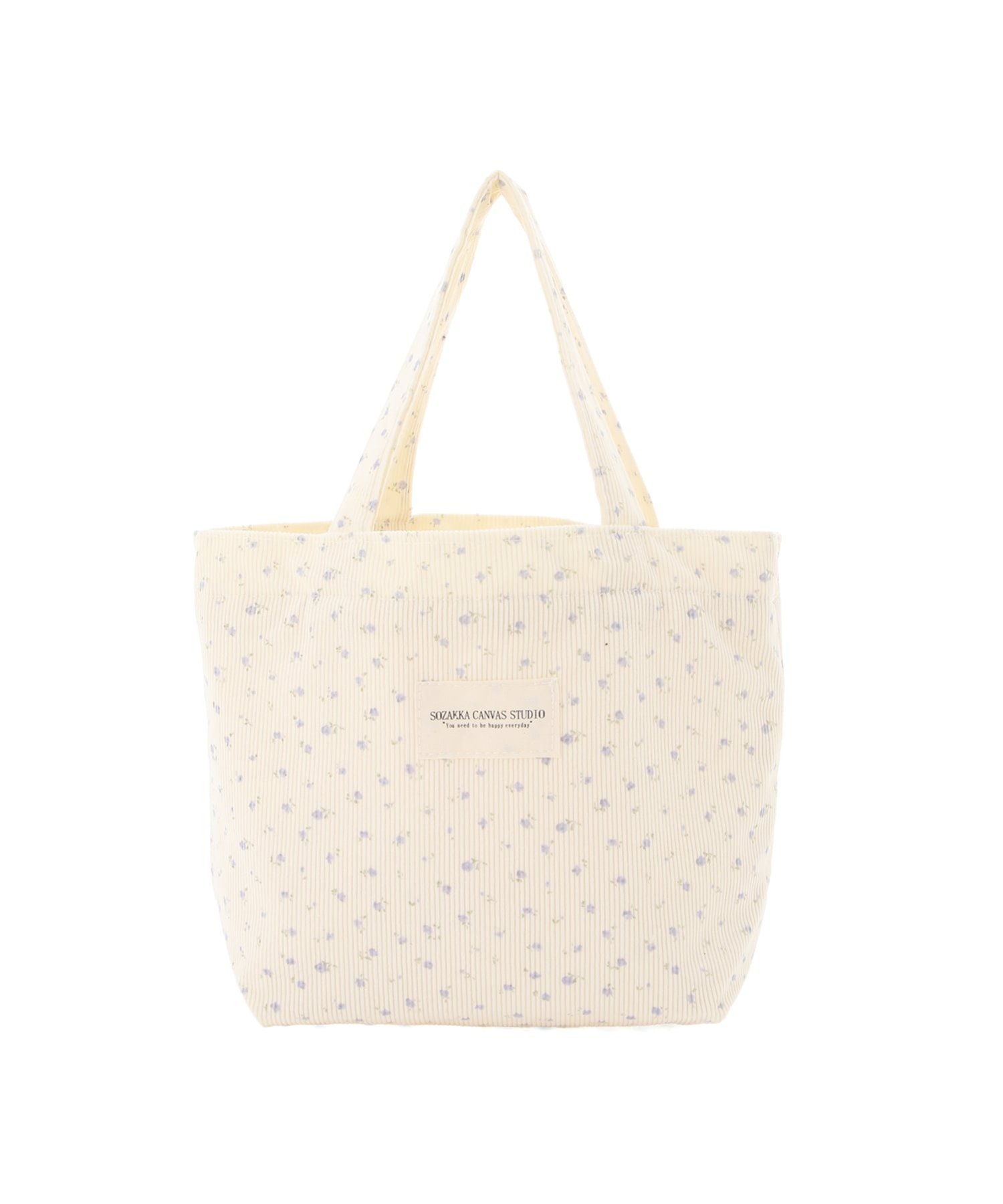 【SALE／30%OFF】Mignonjour Mignonjour/(W)フラワー柄コーデュロイミニトートバッグ ミニョントレフル ルームヨンマルサンセレクティッド バッグ トートバッグ ブラウン ホワイト ピンク