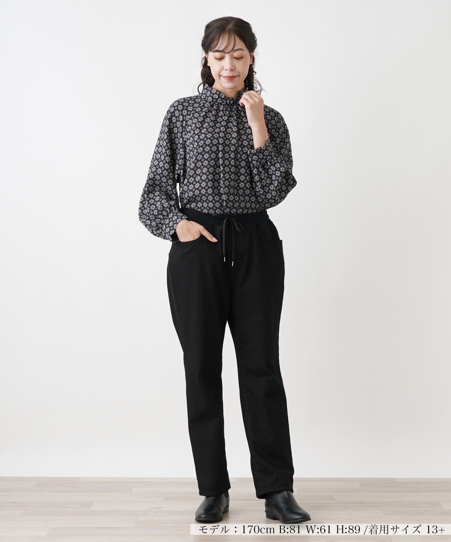 Leilian PLUS HOUSE あったか裏起毛デニム【L JEANS】 レリアン プラスハウス パンツ ジーンズ・デニムパンツ ブラック