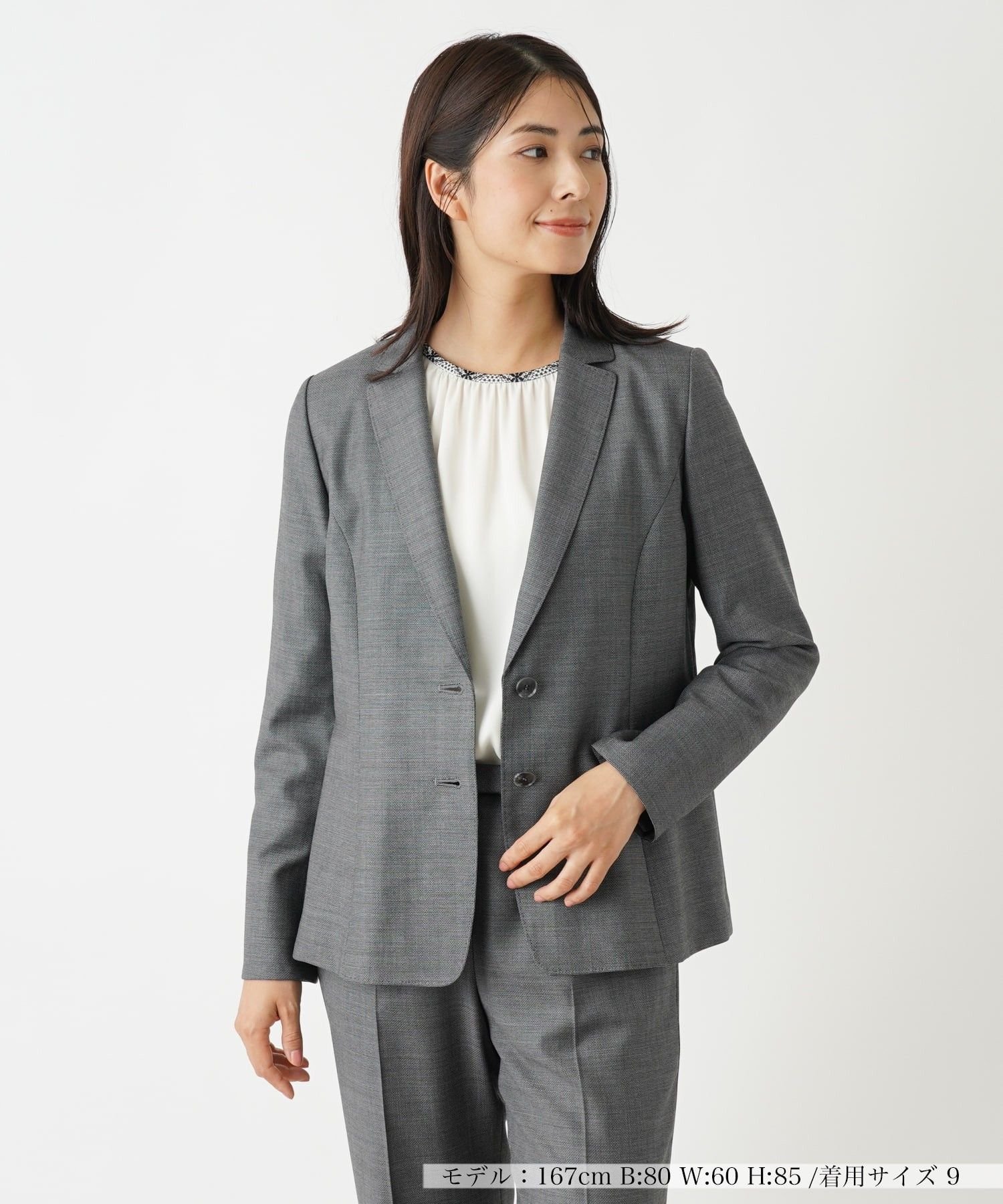 Leilian ブレザー【LORO PIANA】 レリアン ジャケット・アウター テーラードジャケット・ブレザー グレー ネイビー