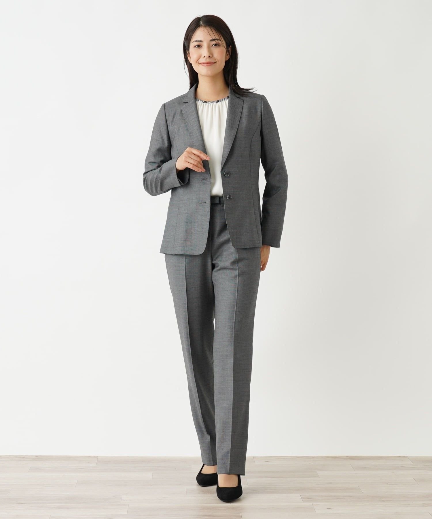 Leilian ブレザー【LORO PIANA】 レリアン ジャケット・アウター テーラードジャケット・ブレザー グレー ネイビー