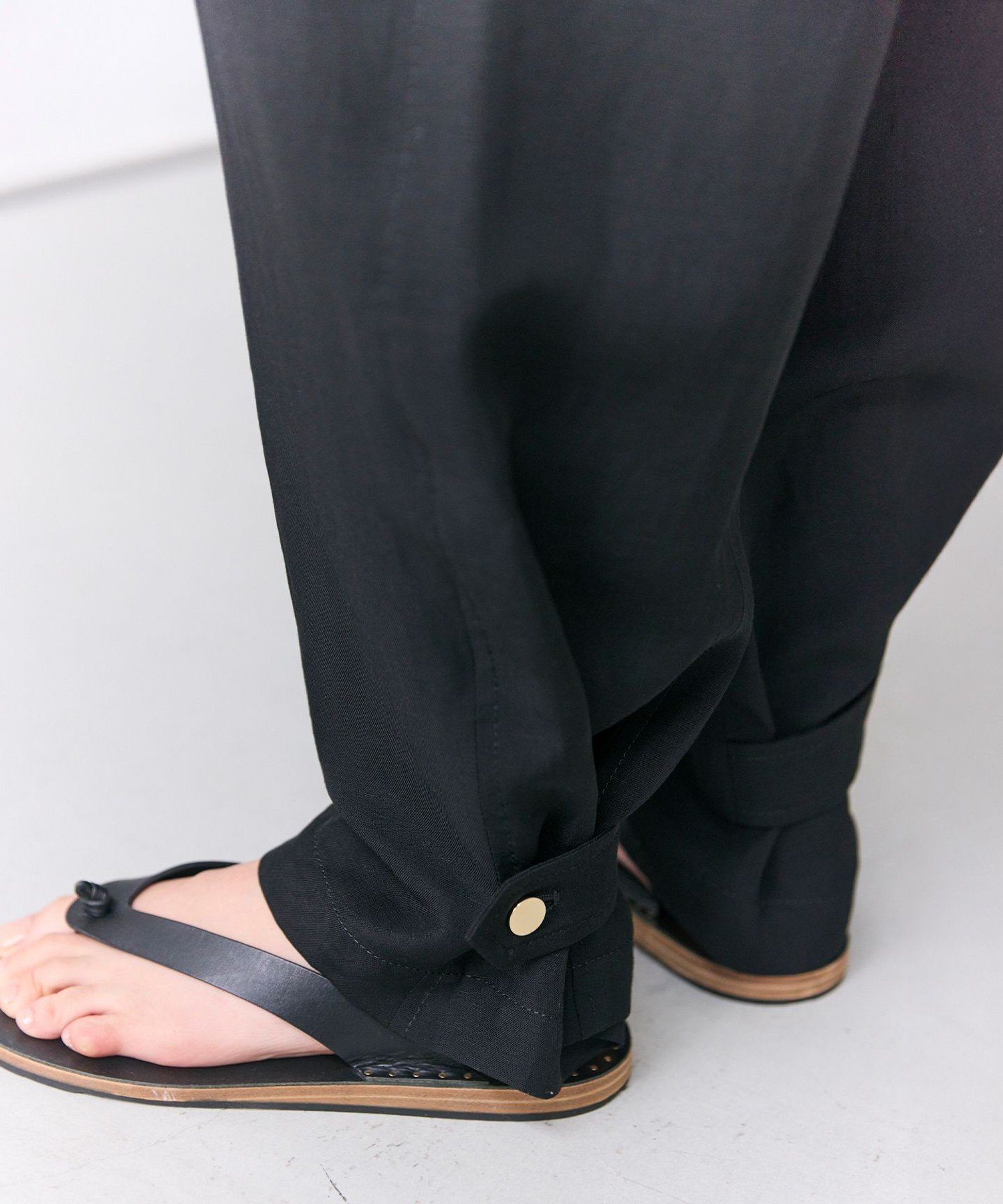 , BERNARD / リネン混 ヘムタグ 2WAYパンツ ベイジ, パンツ その他のパンツ ブラック