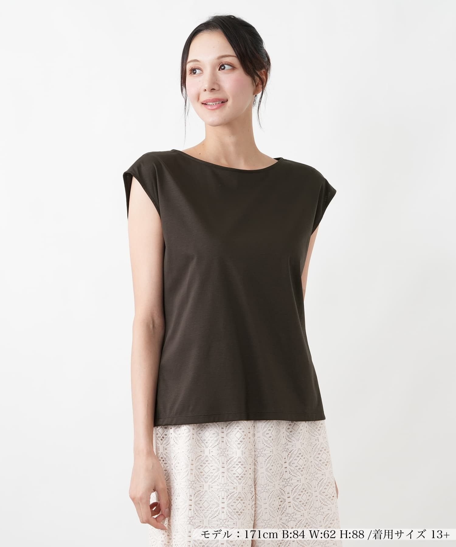 Leilian PLUS HOUSE カットソー レリアン プラスハウス トップス カットソー・Tシャツ ネイビー